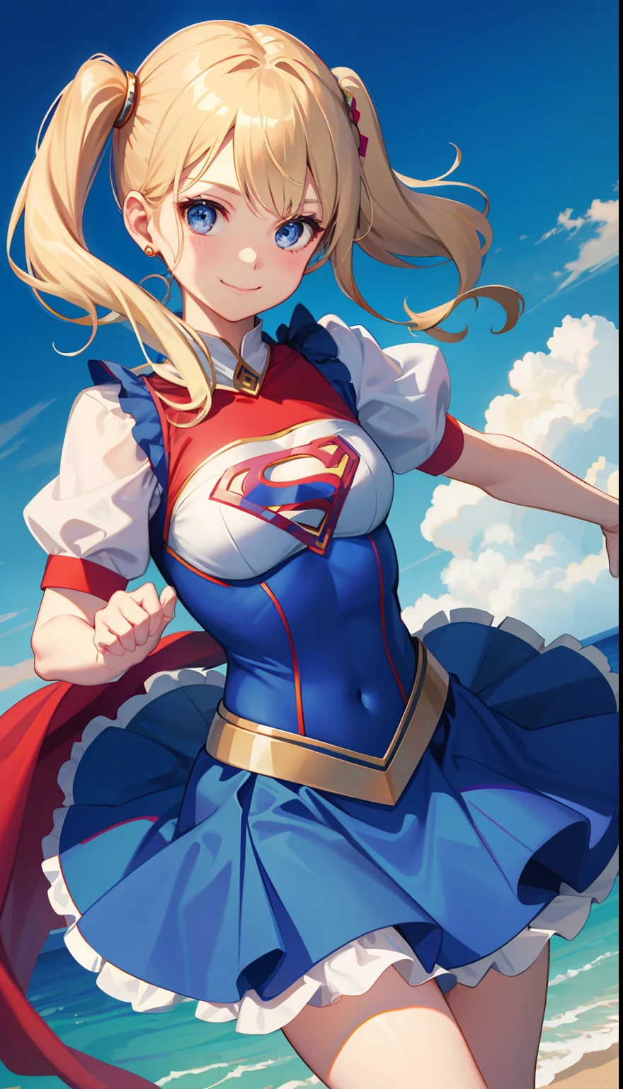 Supergirl in、A smile、A delightful! The shirt、skirt by the、(small tits)pinafore、doress、hair adornments、(Maids)、
