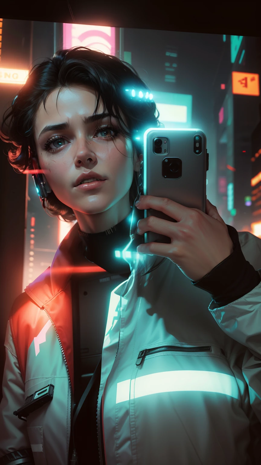 Remove background, cyberpunk background, realistic face
