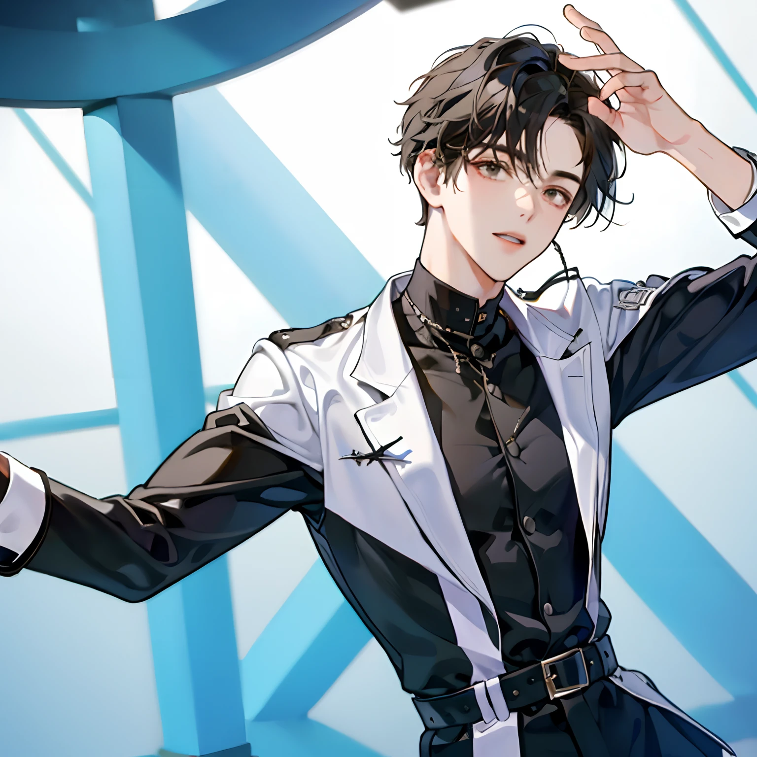 1 boy, black hair