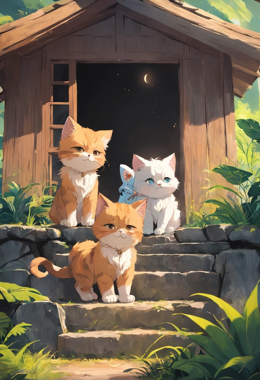 Em uma linda pequena vila,There are mountains,arvoredo,campos gramados,pequeno lago,o cachorrinho,baby cats,Um menino com,Libido menino,Meninos trotando pela aldeia,E lindos pores-do-sol,Brisa suave 1