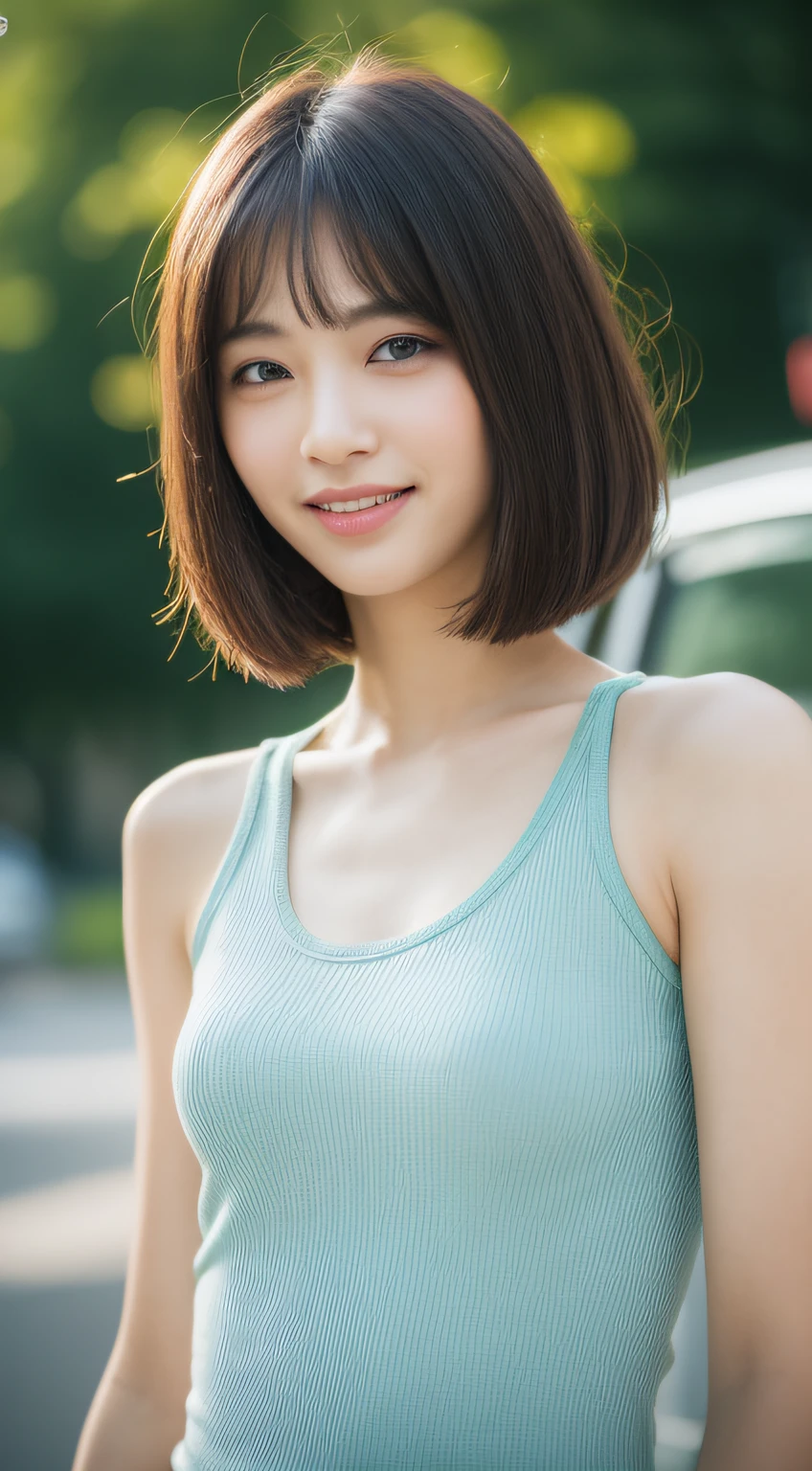 ((Top Quality, 8k, Masterpiece: 1.3)), Sharp Focus: 1.2, Perfect Body Shape Pretty Woman: 1.4, Slender Abs: 1.2, (Layered Haircut, Big: 1.8), (Sports Bra: 2.0), (Jogging: 1.8), (Street: 1.2), Highly Detailed Face and Skin Texture, Detailed Eyes, Double Eyelids, Smile, Bokeh,