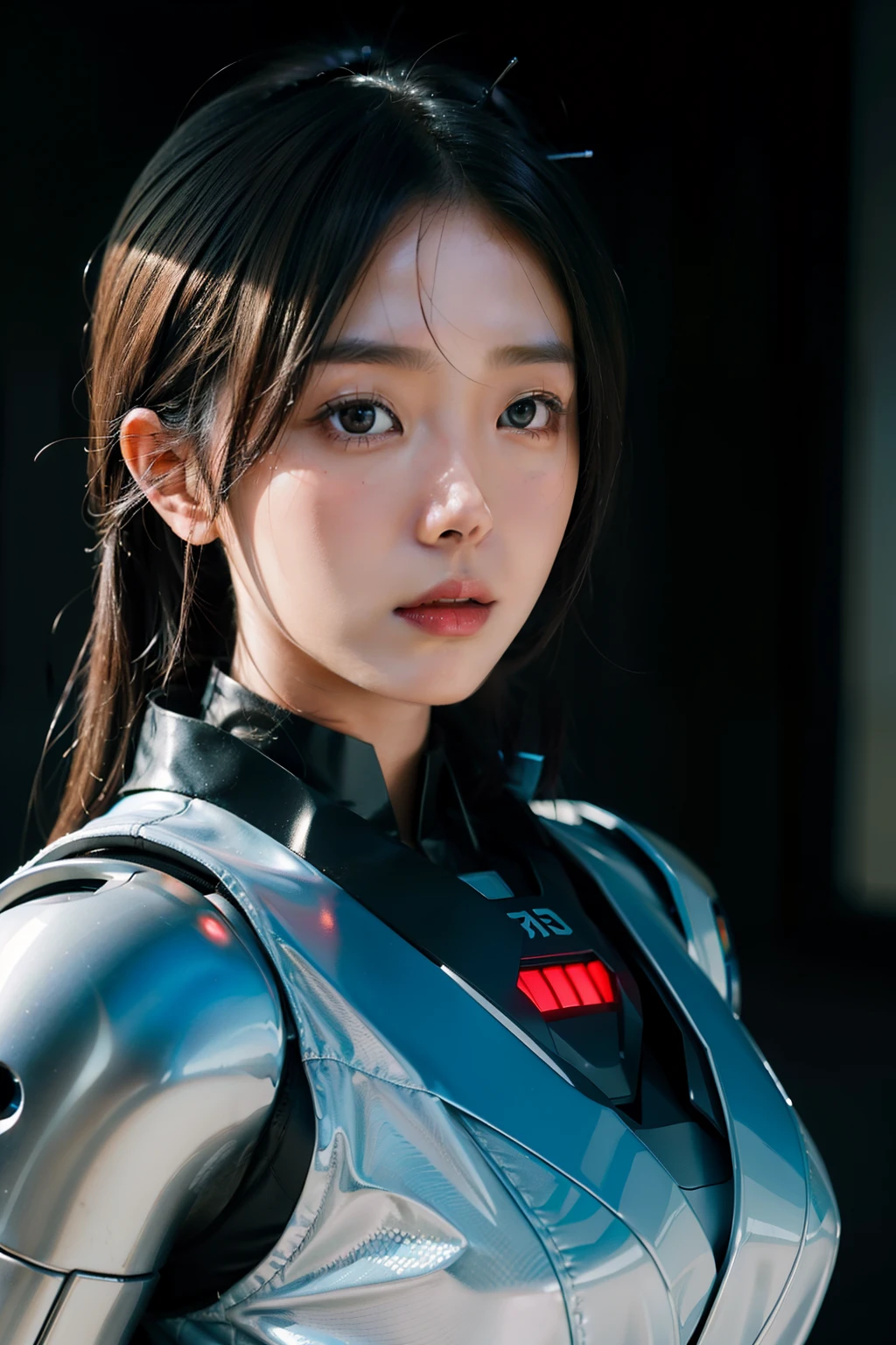 Concept art inspired by Yoshitomo Nara、Beautiful AI robot woman