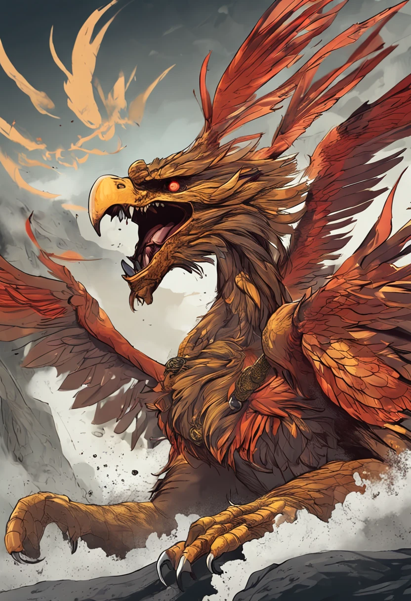 As the fight progresses,The bodies of the eagle and the snake began to merge into one.,Finally, a powerful dragon was created, with the sharp wings of an eagle and the flexible body of a snake.。The flying dragon tumbles in the air,Spread your wings and fly,Show its dominance and power。