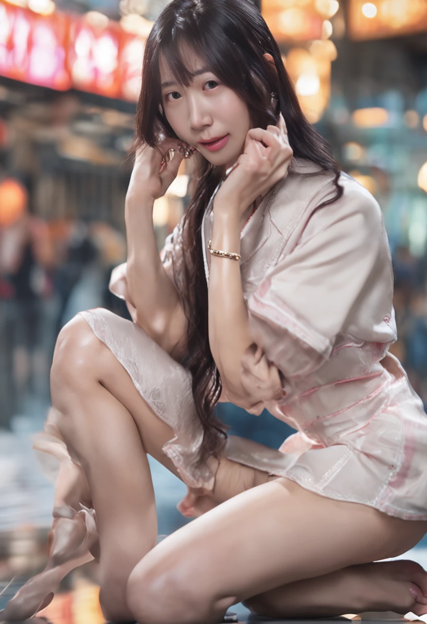 1 beautiful Japanese young girl taking off underwear just now, TV studio announcer on air, depth of field, first-person view, f/1.8, Nikon, UHD, retina, masterpiece, ccurate, anatomically correct, textured skin, super detail, high details, high quality, award winning, best quality, highres, 1080P, HD, 4K, 8k, smile, half nude, squatting with full open legs,