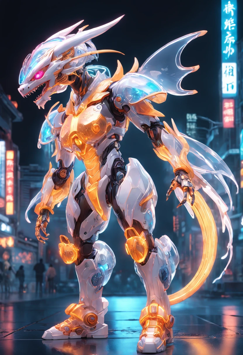 chinesedragon, (Blind box toy style:1.2), (Full body shot) , 1 Transparent girl,Behind him is a transparent Chinese dragon, Transparent mech, Exquisite helmet:1.2, Luminous goggles:1.2, Cyberpunk, dreamy glow, luminous neon lights, Clean, White background, ( Global illumination, Ray traching, hdr, unreal render,reasonable design, high detal, Masterpiece, Best quality, hyper HD, Cinematic lighting)