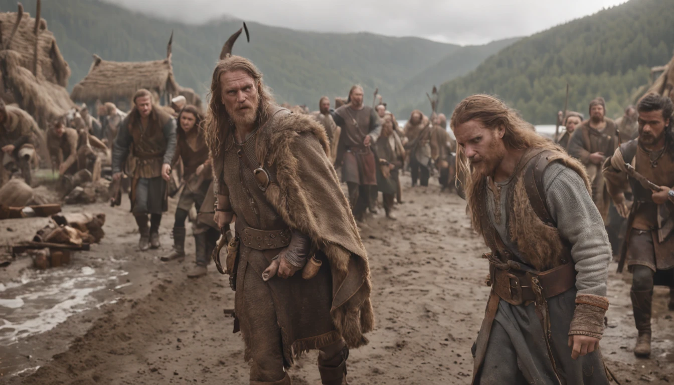 Vikings, Hollywood Cinematic, Hyper-detailed, insane details, Beautifully color graded, Unreal Engine, DOF, Super-Resolution,
Megapixel, Cinematic Lighting, Anti-Aliasing, FKAA, TXAA, RTX, SSAO, Post Processing, Post Production,
Tone Mapping, CGI, VFX, SFX, Insanely detailed and intricate, Hyper maximalist, Hyper-realistic, Volumetric,
Photorealistic, ultra photoreal, ultra-detailed, intricate details, 16K, Super detailed, Full color, Volumetric
lightning, HDR, Realistic, Unreal Engine, 32K, Sharp focus. --v testp