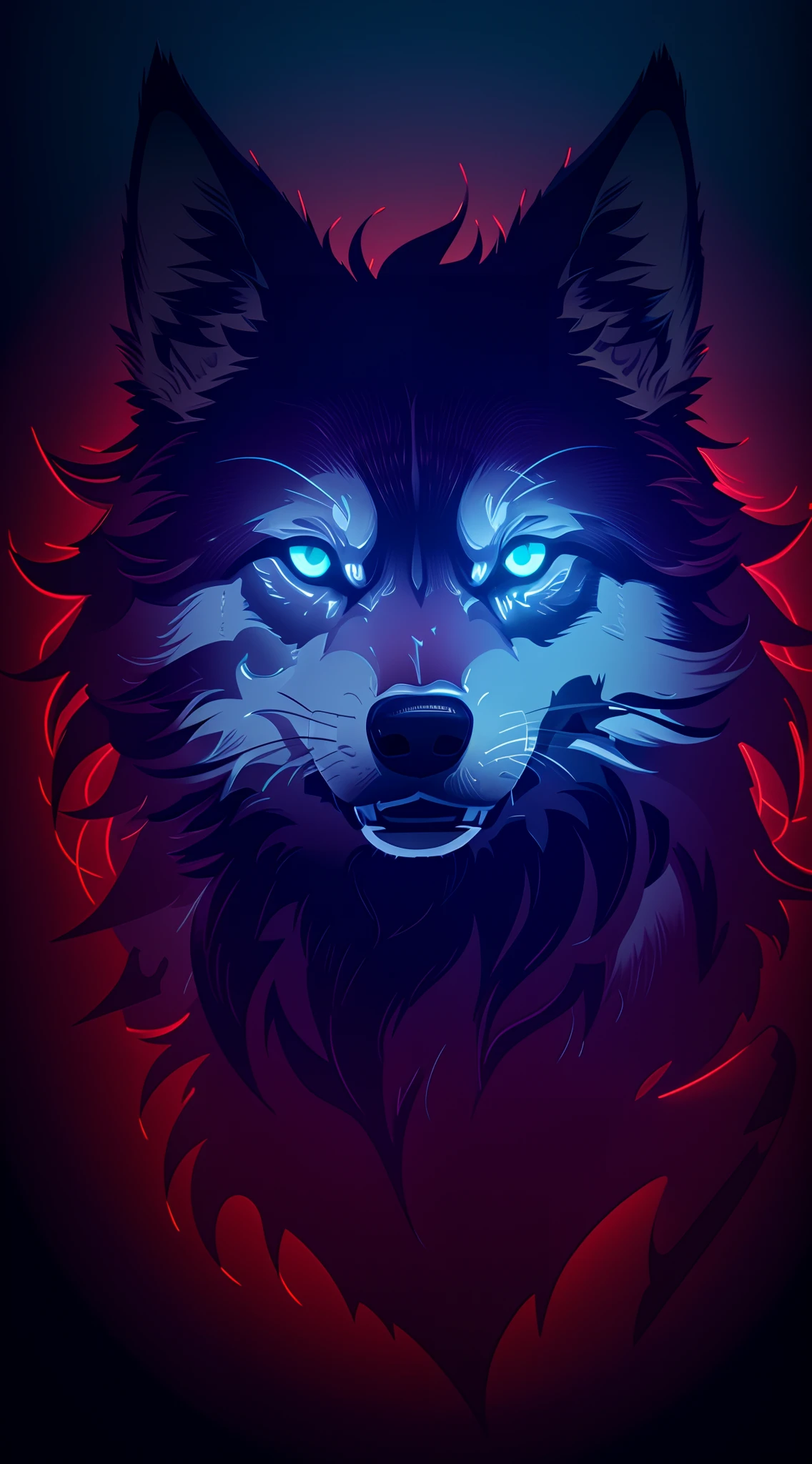 Vectorized wolf head logo
