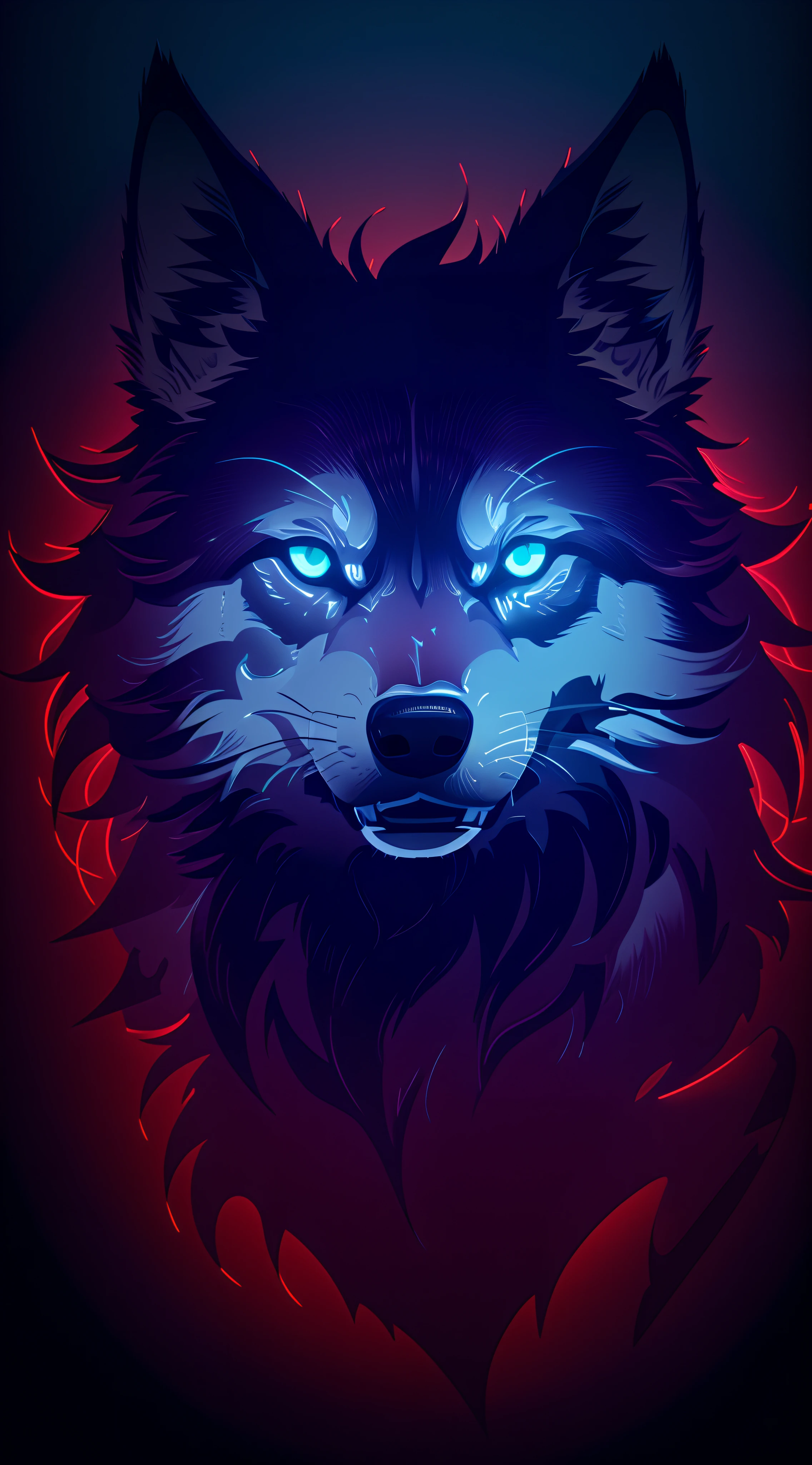 Vectorized wolf head logo