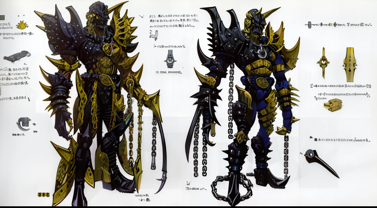 Three machine demons,Hold the thick chain lock,Arrogant posture,Thunderbolt style