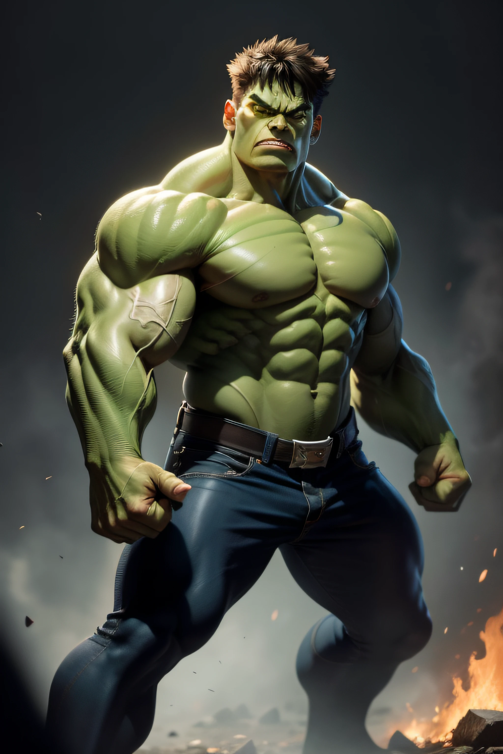 O Hulk, also known as "the incredible hulk" ou "O Monstro Verde", is an iconic Marvel Comics character. He's one of the publisher's most recognizable superheroes. Fisicamente, the Hulk is a colossal being with an immense muscular structure and green skin. He is characterized by his incredible strength, Endurance and regeneration ability.
The Hulk is usually depicted with an extremely muscular body, pele verde vibrante e olhos amarelos intensos. His physical appearance varies slightly depending on the version of the character and the artist who is representing him, But these general characteristics remain consistent.
As for the position to make a Hulk poster, One option could be the classic action pose, where he is displaying his strength, with tense muscles and a determined expression. Essa pose poderia destacar sua personalidade combativa e sua natureza poderosa. Ademais, You could consider a dynamic pose, showing him in full heel or with debris around him, emphasizing his role as a formidable hero. Remember to incorporate the intense green of your skin to capture its visual essence.
No entanto, The choice of poster position depends on what you want to convey about the character. Se quiser explorar um aspecto mais emocional, You can opt for a pose that reveals your inner duality, showing the contrast between his brute strength and his internal struggle to control the monster within himself.
Regardless of the position chosen, be sure to capture the essence of the Hulk and his unique personality, Whether it's focusing on his unparalleled physical strength or the psychological complexities of the character.