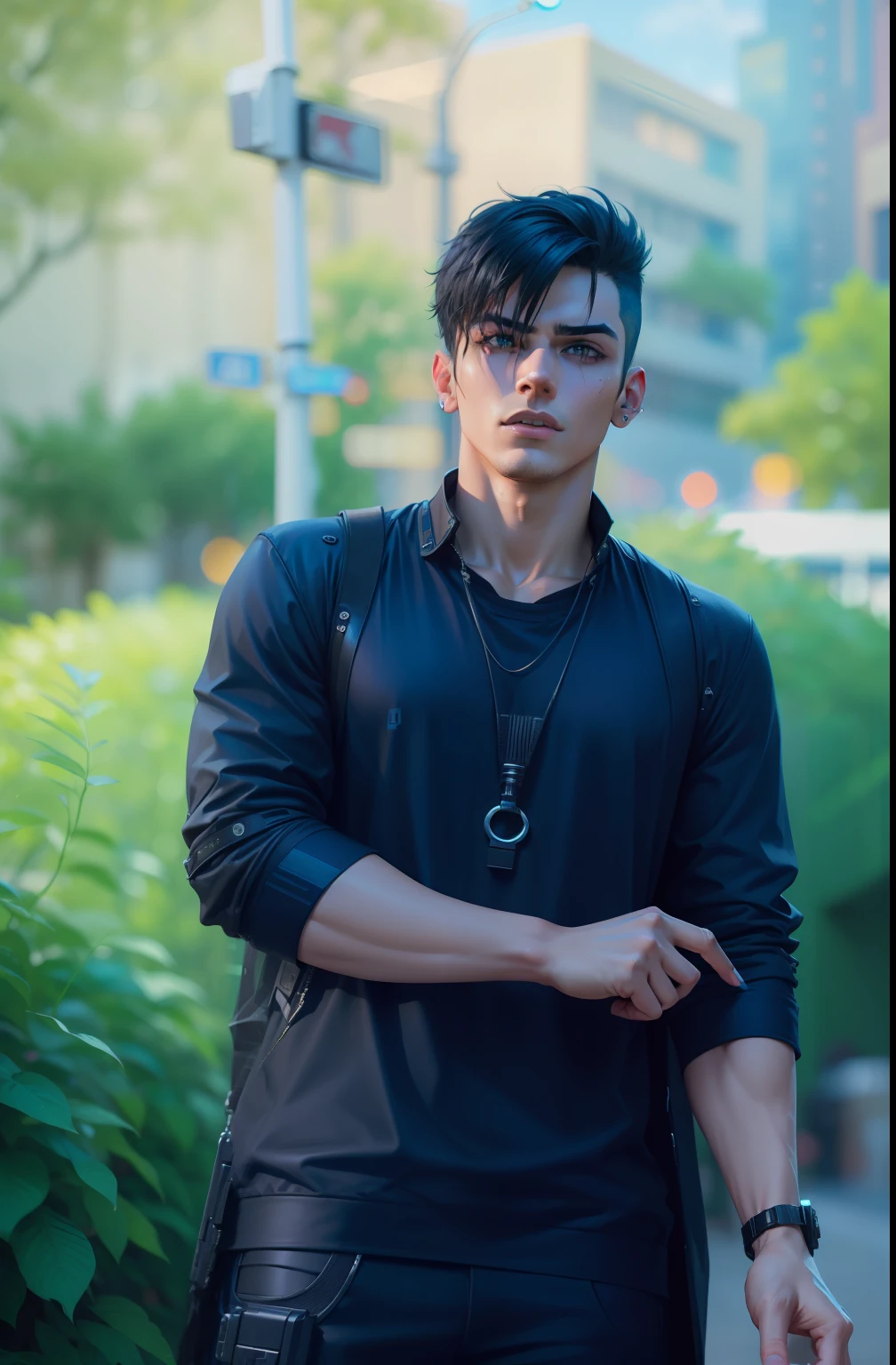 Change Background Cyberpunk Handsome Boy Realestic Face 8k Ultra Realestic