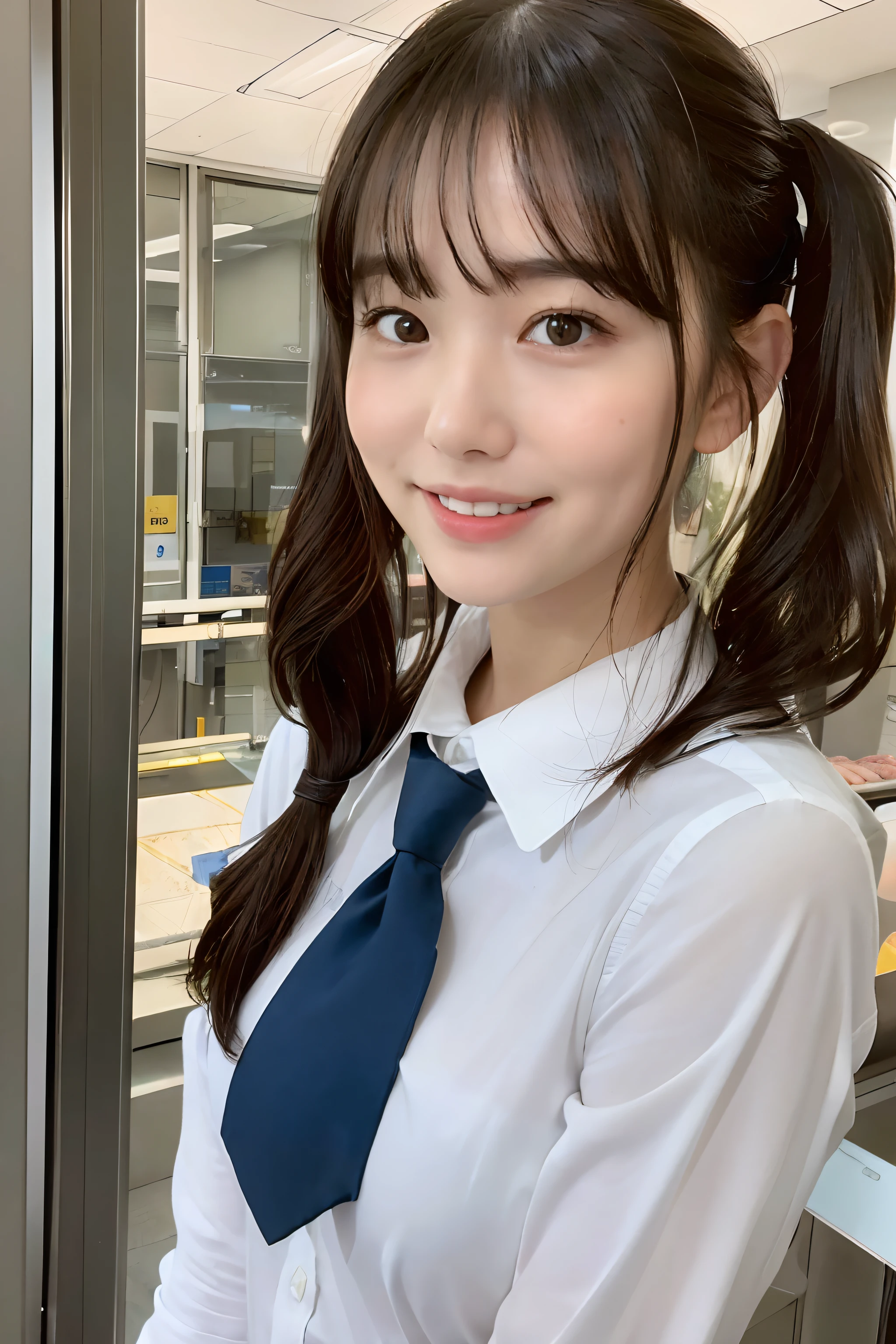 1girl, happy, smiling, (at supermarket:1.2), ((student uniform:1.2)), RAW photo, (photorealistic:1.37, realistic), highly detailed CG unified 8K wallpapers, looking at viewer, (((straight from front))), (HQ skin:1.8, shiny skin), 8k uhd, dslr, soft lighting, high quality, film grain, Fujifilm XT3, ((upper body:1.6)), (professional lighting:1.6)