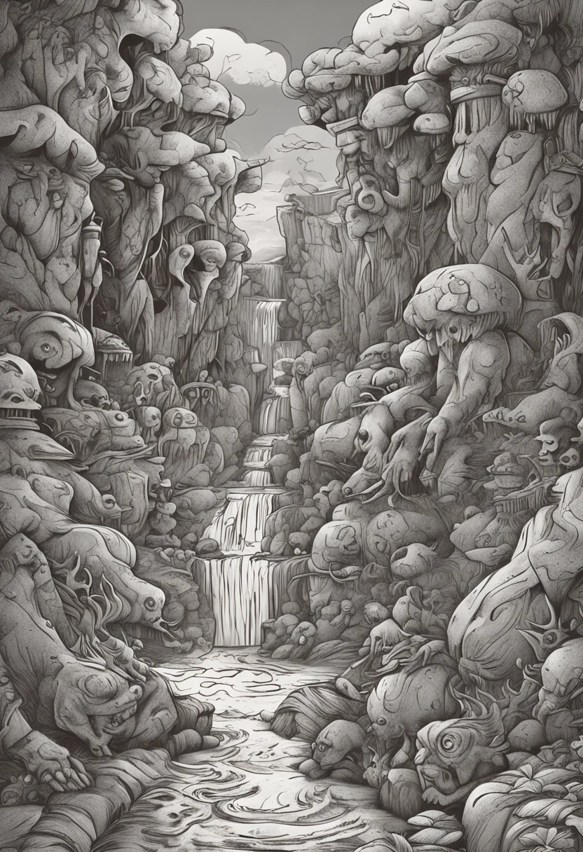 Trolls,scyscraper,Taoist robes,cultivating immortals,water ink,High hills,self-assured,Fairy wind road bone,Blood flows in the background