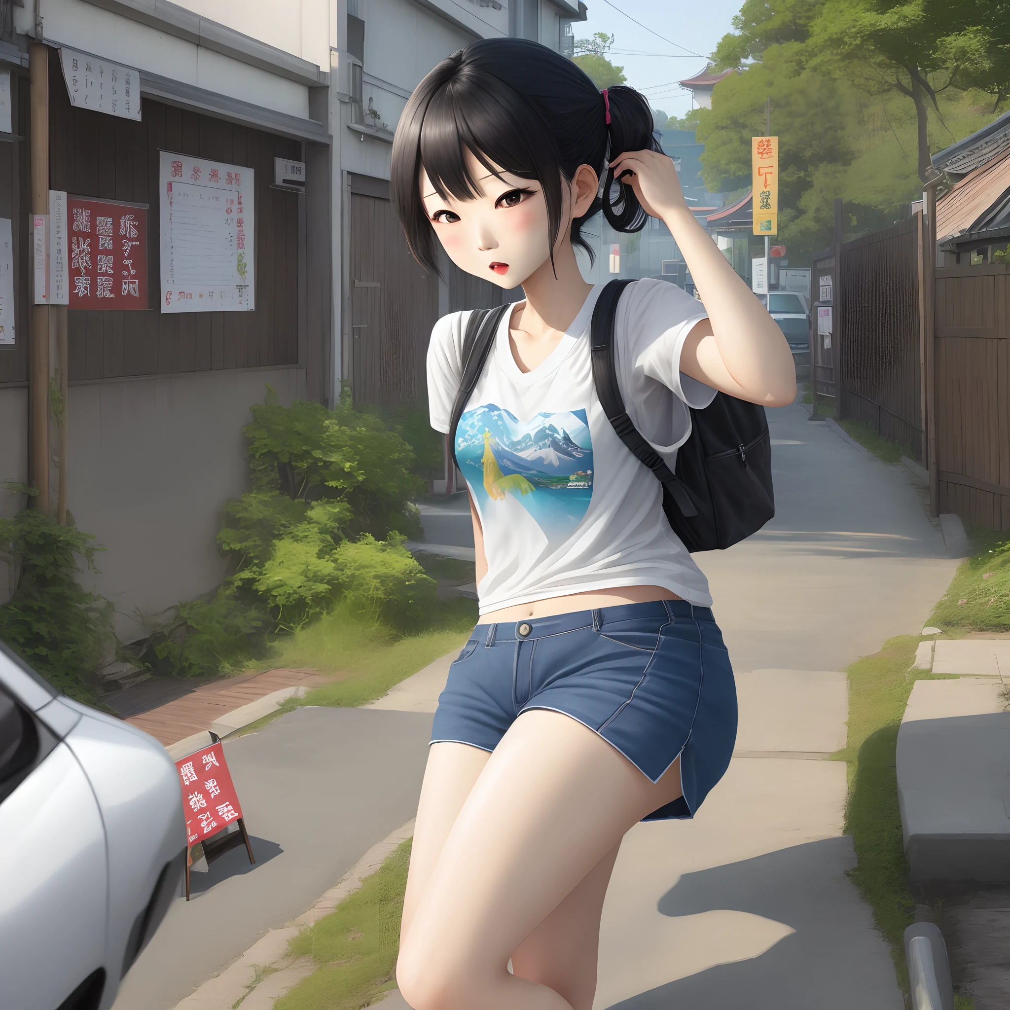 Girl running away、Looks Back、Impatient、Teary-eyed