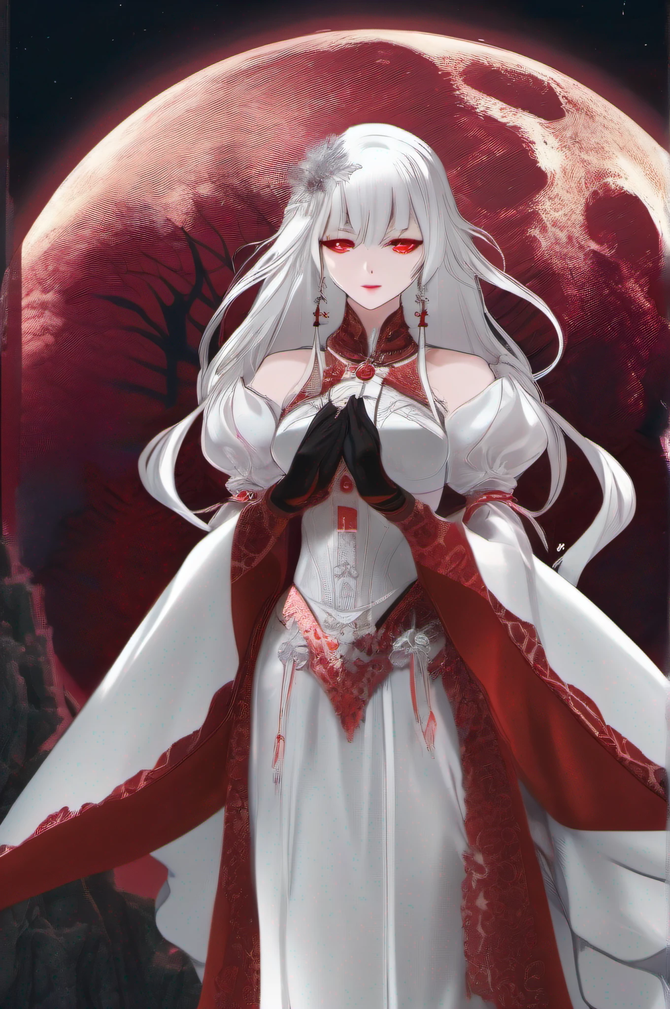((Best masterpiece Perfect quality Ultra detailed))
((Grotesque Parasites Fleshy Bloody))
A skinny girl With small bust White hair Rotten elf ears Crimson eyes
She has been parasitic
Her intestines popped out from her wounds
With broken body Teared body Bloody wounds Appearing organs Decayed limbs
Vomiting of blood Surrendered
Full body