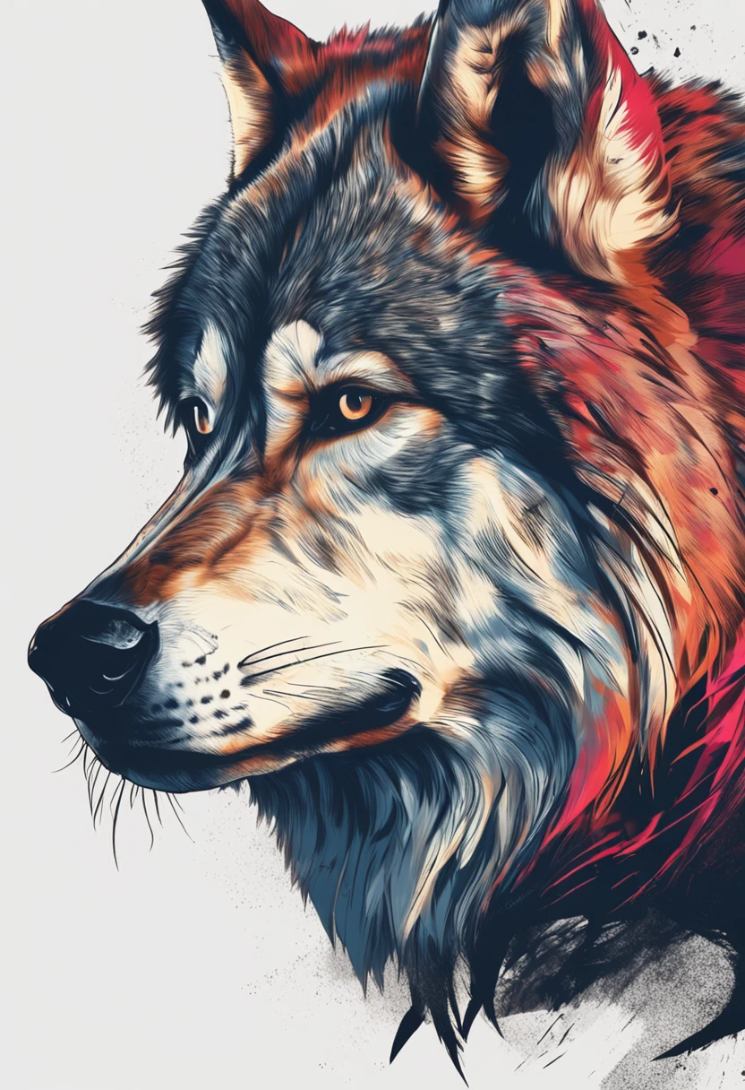 Logotipo de Um lobo, Vazado,With pencil strokes, Alta qualidade, 4k resolution,