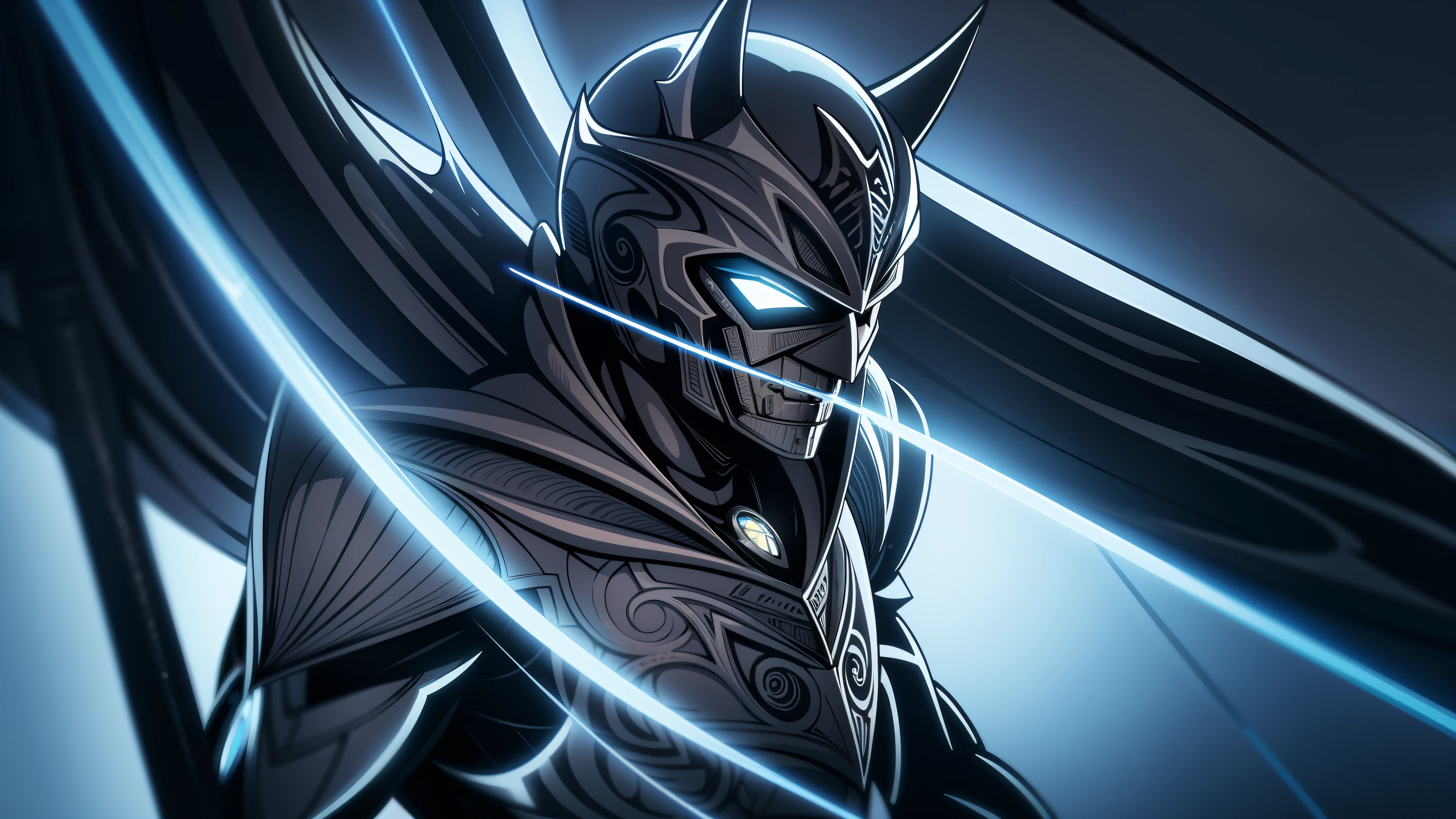 An intricate silver batman cybiotics suit, extremely detailed suit, futuristic batman, micro-details, photorealism, one light, dark photo, deep shadows, shallow depth of field, photorealistic, Surrealism, high quality, masterpiece, 8k, 8k, super detail