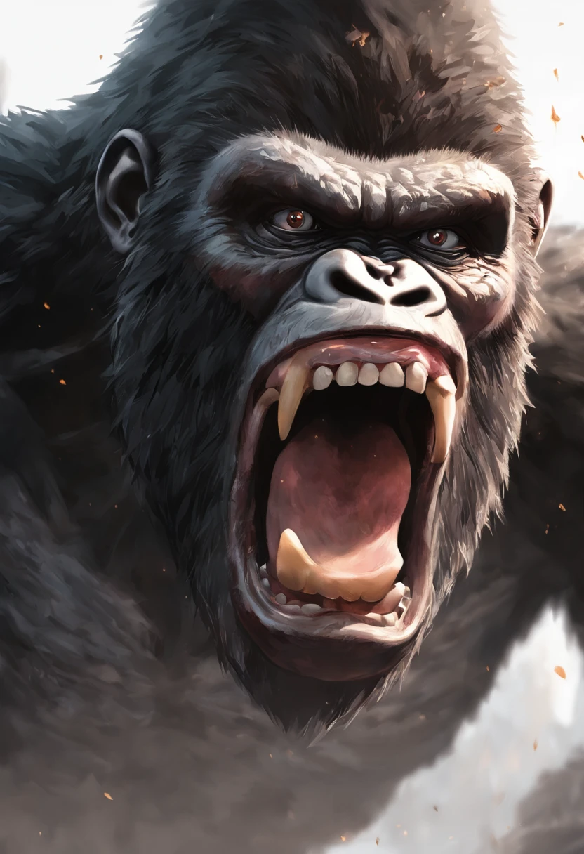 King Kong fights a plane,head portrait,Close-up,of a real,Facial features are carefully depicted,Realistic skin texture,Dark style,depth of fields,high light,Real light,Ray traching,oc rendered,Hyper-realistic,best qualtiy,8K,Works of masters,super-fine,Detailed pubic hair,Correct anatomy,sharp focus on eyes,Bokeh,Facial features are carefully depicted