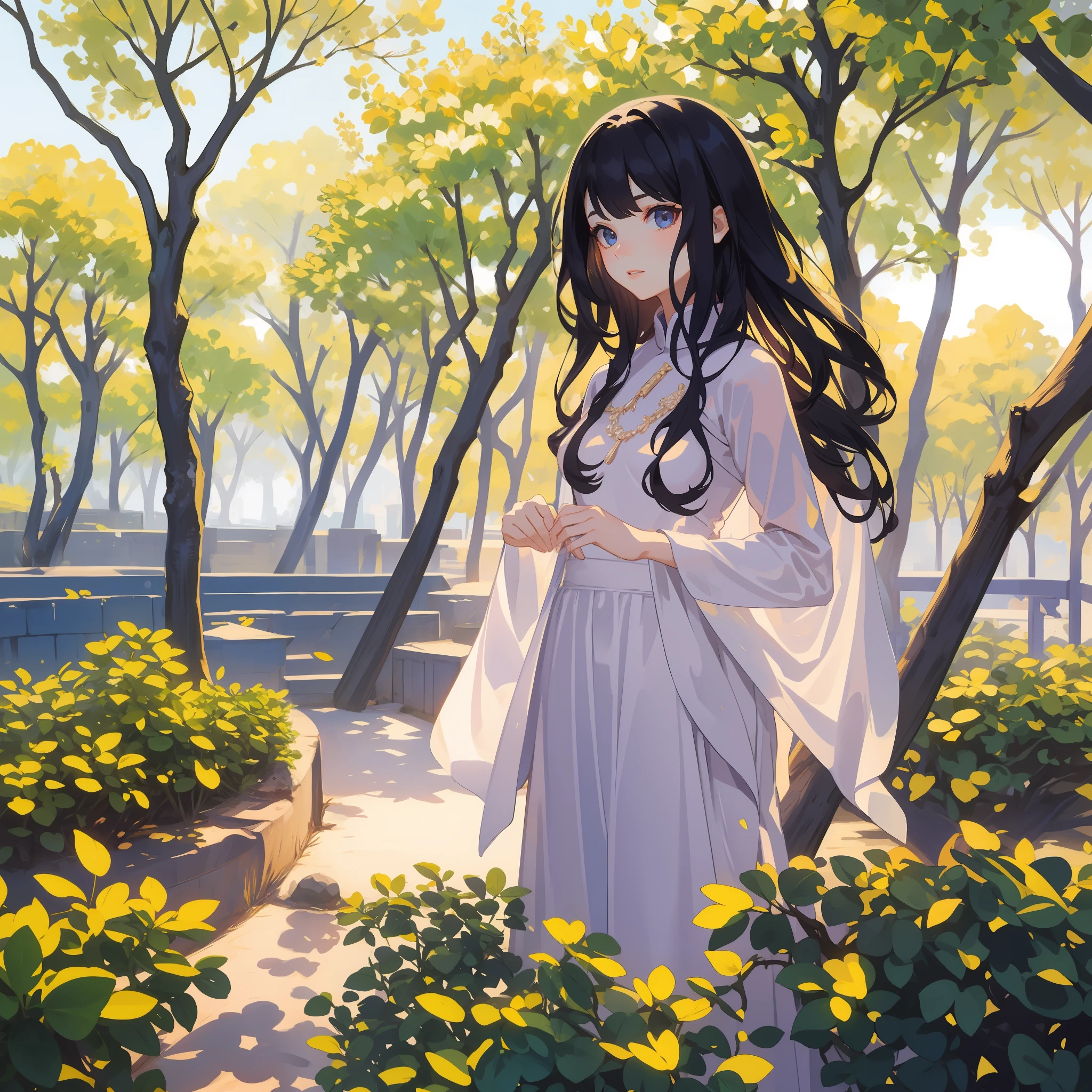 garments:Woman in blue Ao Dai:1.8,action:1.6,dynamic angle,ground-level shot,full body shot,medium shot,accessory:shell necklace,The hair:Long Black Hair:1.2,make - up:natural, Glowing skin,Wearing sweat, BEReaction:relax、Free-spirited、 The location:Landscape of Vietnam:1.1,Lantern sink:1.1,4K, (Raw photo: 1.2), (Realism: 1.4), (masutepiece: 1.3), (exquisite detailing: 1.2), Delicate and beautiful details, (Eye Detail), (Facial Detailed), (Highest Quality) :1.4), (Hyper-Resolution: 1.2), cinematric light, (very detailed illustration), (Best Quality, Super Resolution, depth of fields, Wide light, natural shadows