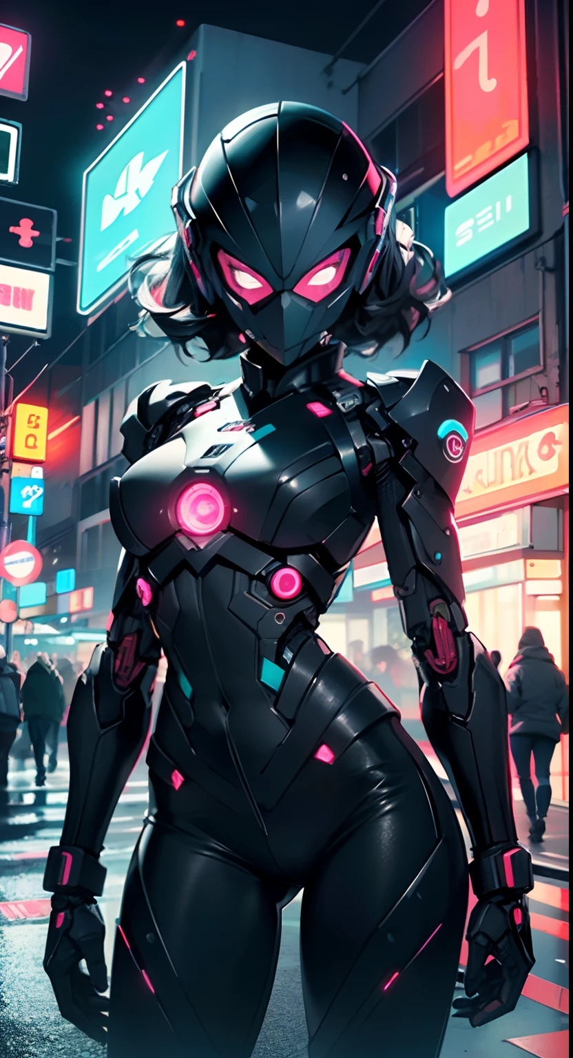assaultron, itrobo2022, 1girl, solo, breasts:1.4, looking at viewer, robot, humanoid robot, robot joints, one-eyed, joints, no humans, ((black armor, black pants)), wide hips, curvy, mechanical arms, crotch plate, science fiction, post-apocalypse, outside, large breasts
lot of rgb,(spider lower abdomen),
(((nsfw))),
motorcycle black helmet,(wearing head-mounted display that is chunky and hi-tech with neon lights:1.2), corporate logos,complete helmet,no face,black body,black skin,black robotic body,((((technological face mask,Cybernetic_Jawless, mask)))),
(dynamic pose:1.0),solo focus,embarrassed,centered,scale to fit dimensions,Rule of thirds,
outdoors,((night view)),(very pretty city neon synthwave,cyberpunk night street Background:1.5,dark sky,thick clouds),future vehicles,((neon lights)),thick clouds,(cyberpunk style,neon lights, (synthwave theme background), lonely street),(((detailed background:1.25))),
(best quality),(high resolution),(sharp focus),(ultra detailed),(extremely detailed),(extremely high quality artwork),8k_wallpaper,(extremely detailed CG 8k),(very fine 8K CG),((hyper super ultra detailed perfect piece)),flawless,(((masterpiece))),illustration,vibrant colors,(intricate),High contrast,Selective lighting,Double exposure,HDR (High Dynamic Range),Post-processing,Background blur,