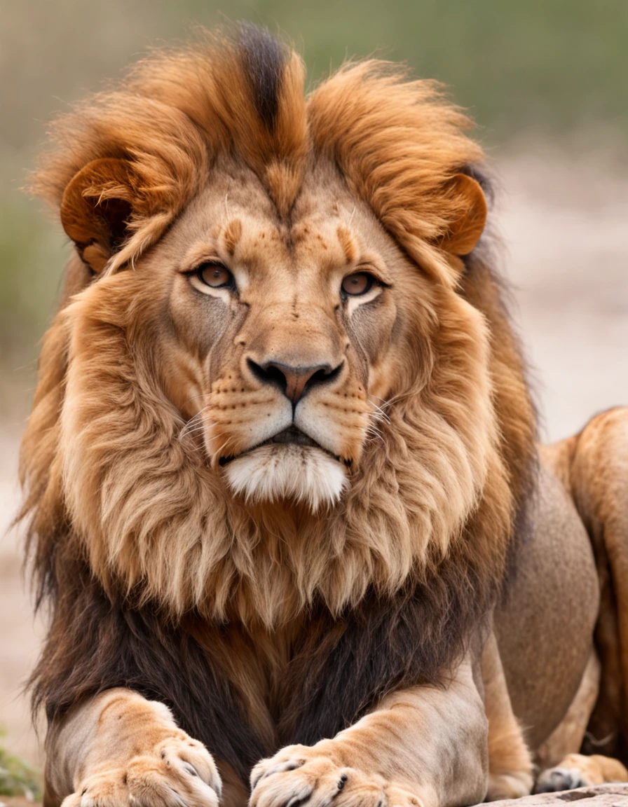 "Lion with mane on fire, magical lion, the hairs swaying in the wind, lion made of flames on top of a large stone in a mysterious and magical savannah".