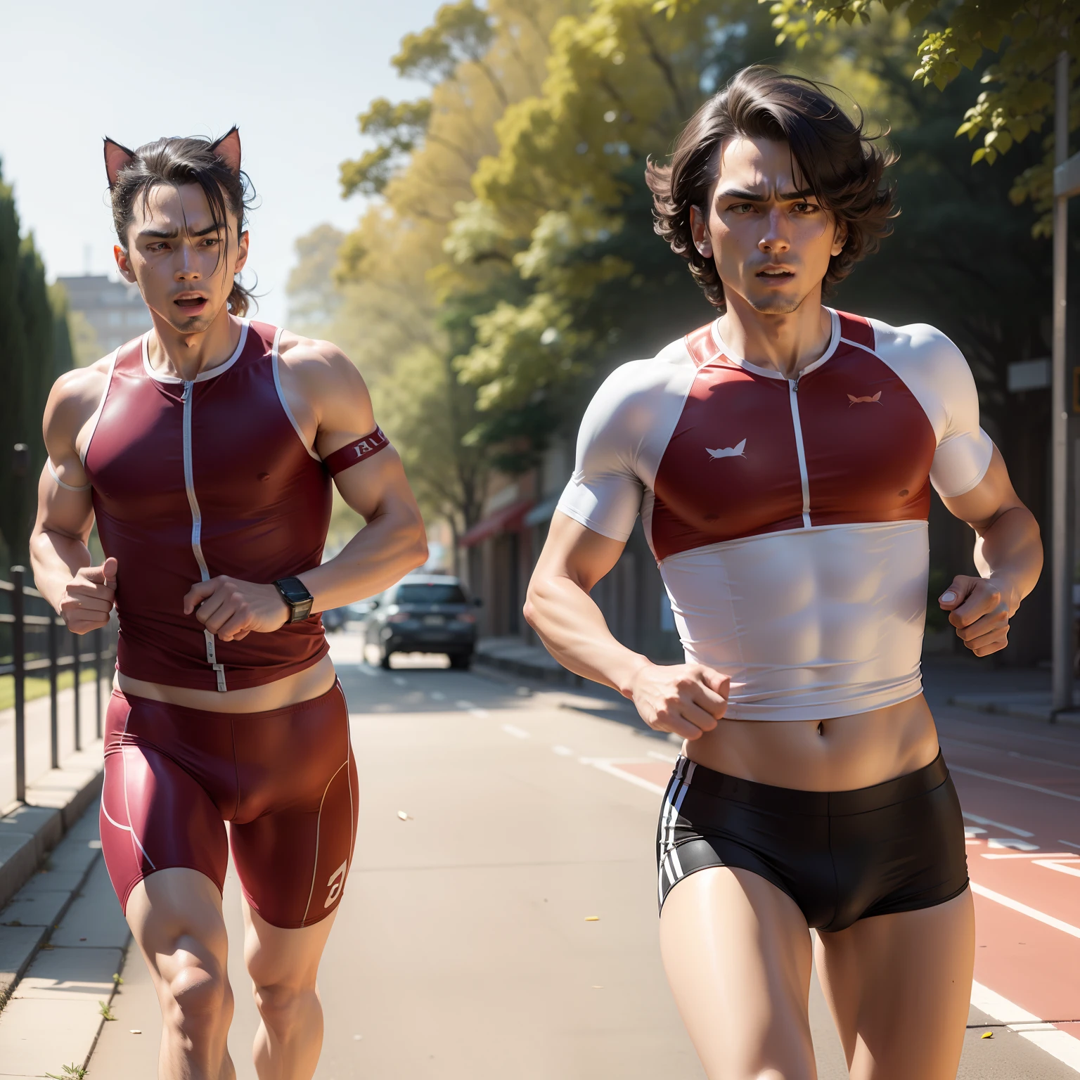 Cat and don running