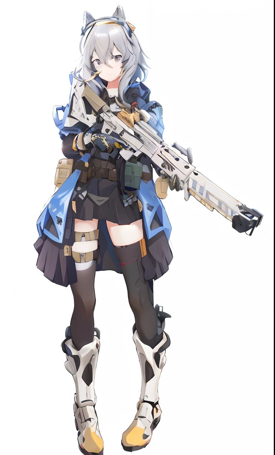 anime character with a gun and a helmet on, mechanized soldier girl, Mechanized Valkyrie girl, m4 sopmod ii girls frontline, maple story gun girl, , from girls frontline, , anime machine gun fire, detailed full body concept art, cushart kenz, Female action anime girl，A girl with a firearm，Clean style。Two-dimensional style。Detailed artistic setting，cyberpunk design