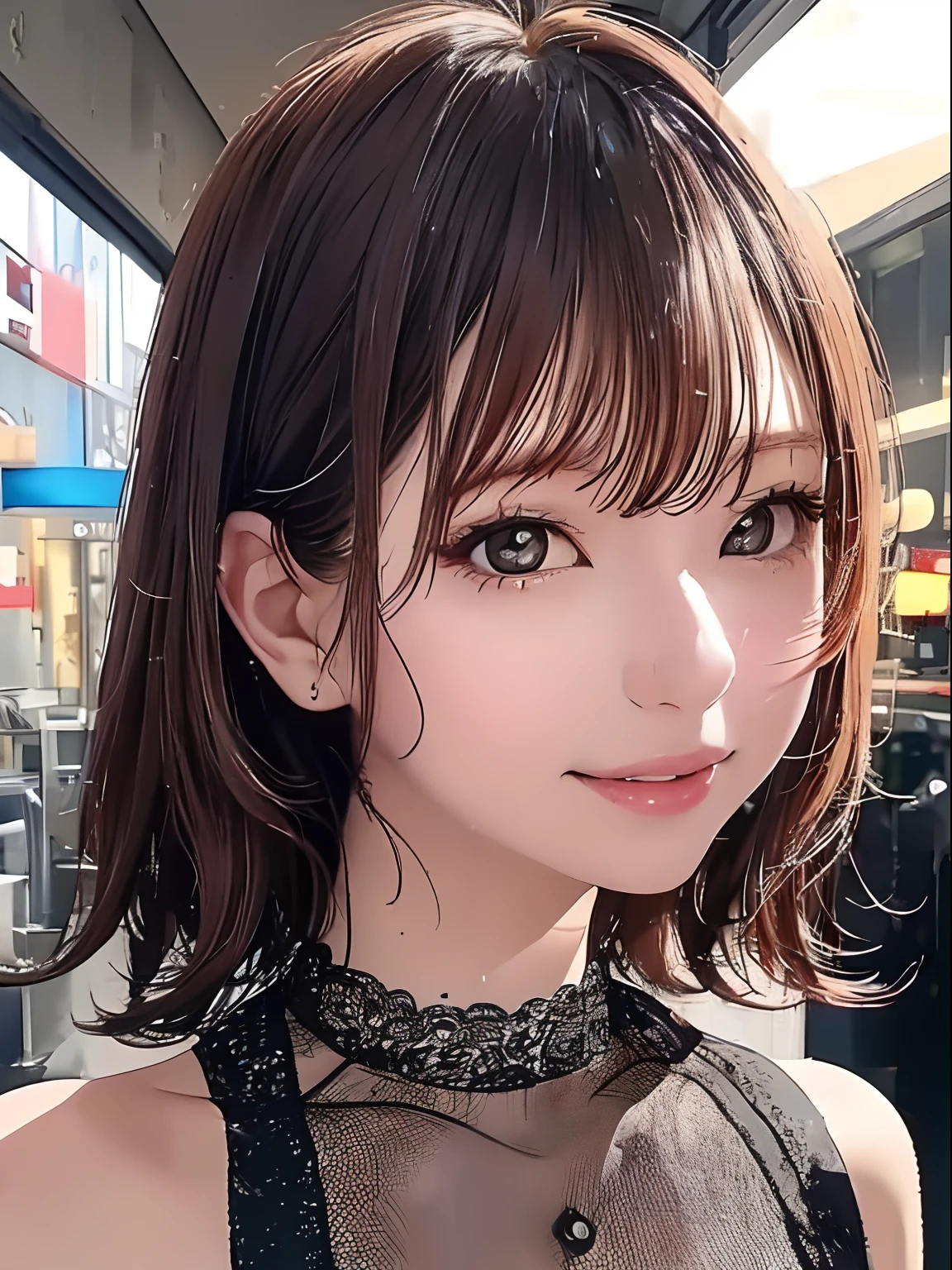 Woman in top bra posing for photo, 奈良美智, girl cute-fine-face, chiho, 8K selfie photo, sakimichan, cute - fine - face, sakimichan, shikamimi, xintong chen, young cute wan asian face, 🚿🗝📝