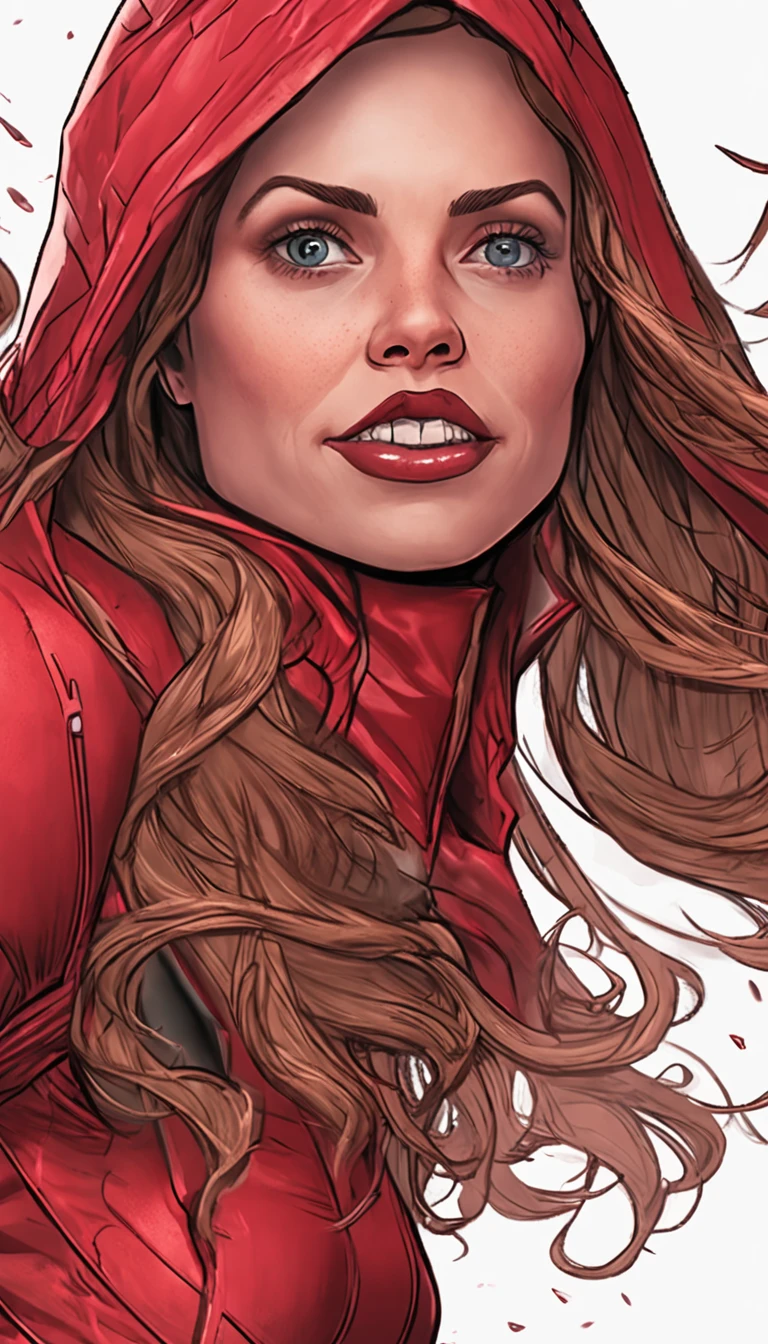 ((highest quality)), ((masterpiece)), (be familiar with),((Elizabeth Olsen))((SCARLET WITCH))、perfect face、Accurate finger depiction、Accurate lip drawing、Accurate tongue depiction、scarlet witch woman、long hair、beautiful nails、black nail polish、eye shadow、red cloak、red knee high boots、red forehead ornament、(A painful look:1.5)、(shedding tears:1.1)、mouth open、hair is wet、(sweating:1.4)、plump body、big breasts、(erect nipples)、constricted waist、Glamorous、big breastsが強調されたアングル、NSFW,  NSFW, fellatio, blowjob、blowjob face、NSFW, blow Job, (deep throat:1.8), (bukkake:1.0), NSFW, 1boy, 1penis, real glans, real tips,Very thick penis、Penis with protruding blood vessels、Realistic penis depiction、NSFW, (projectile cum:0.1) , (excessive cum:0.1), (cum on face:1.0)、cinematic, (Complex:1.4), low contrast、side lighting,  best shadow, (side view)、close up of face、Autumn forest in the background、Fallen leaves、in the forest