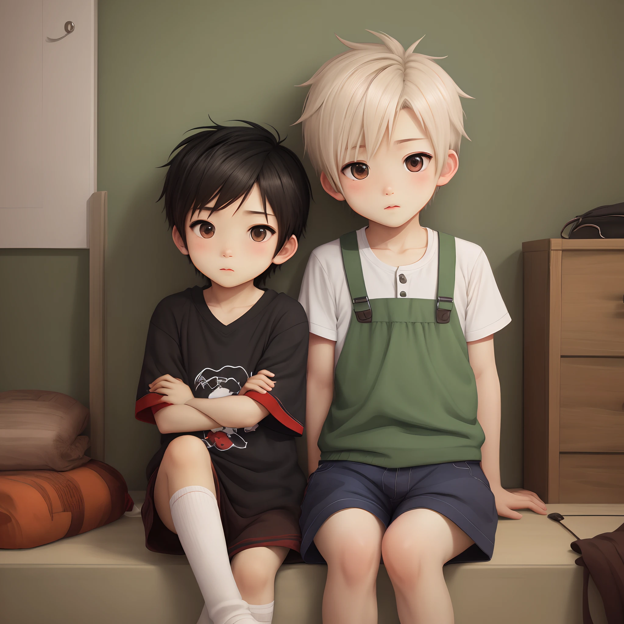 Shota, White socks, Sports wear(rot,blanche), 2guys, Cat ears, tmasterpiece, k hd, Beds