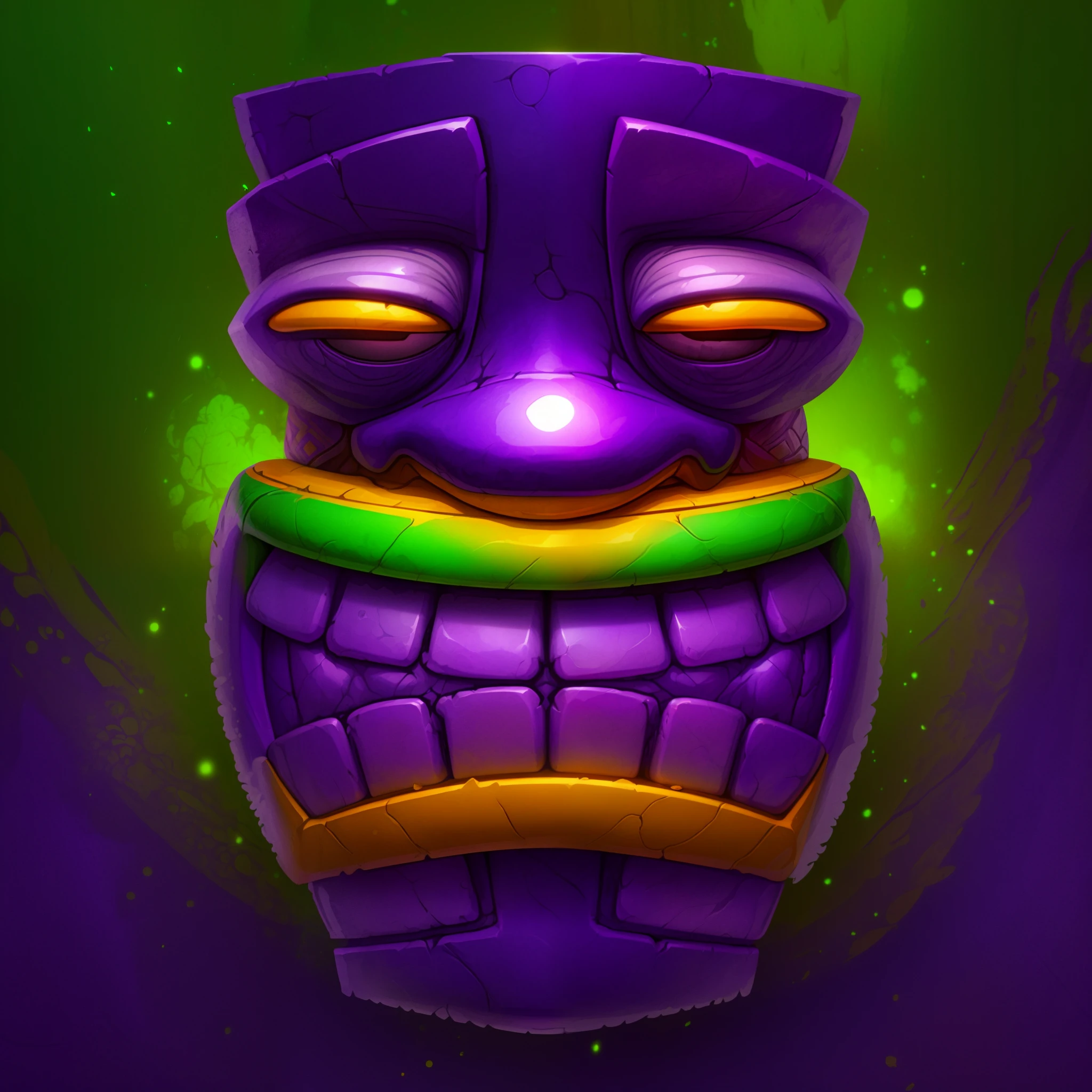 (green color:0.9),(amarelo:0.2),(purpleish color:0.2)Mayan tribe,Hawaiian Nation,gameicon,highest masterpiece,high qulity
