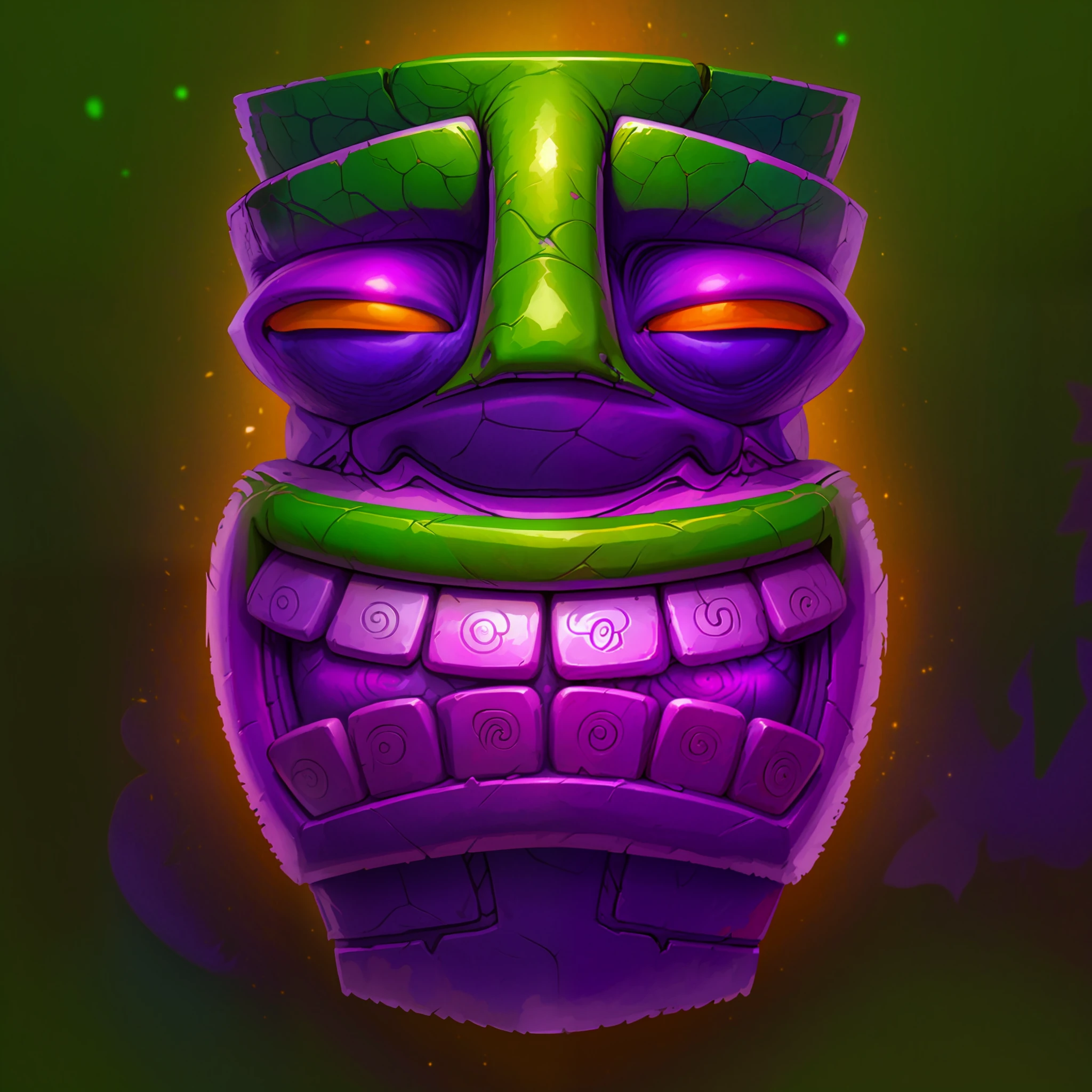 (green color:0.9),(amarelo:0.2),(purpleish color:0.2)Mayan tribe,Hawaiian Nation,gameicon,highest masterpiece,high qulity