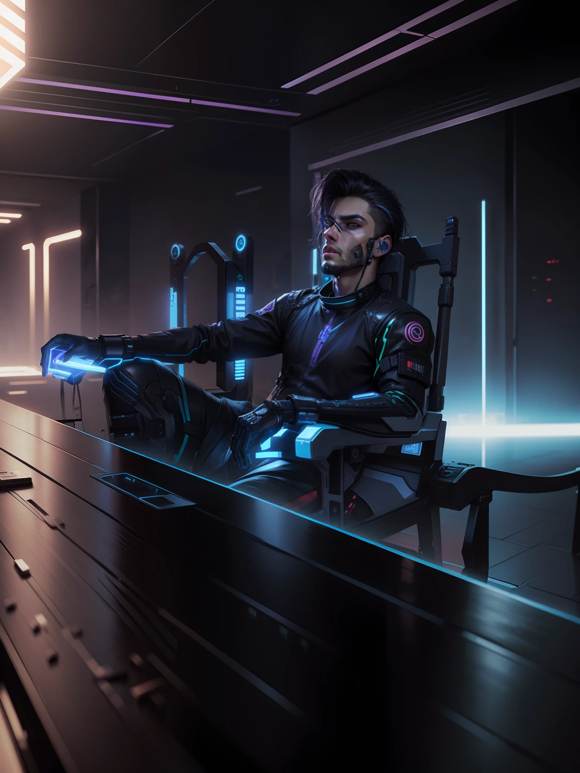 Change background cyberpunk handsome boy , realistic face, 8k, ultra realistic