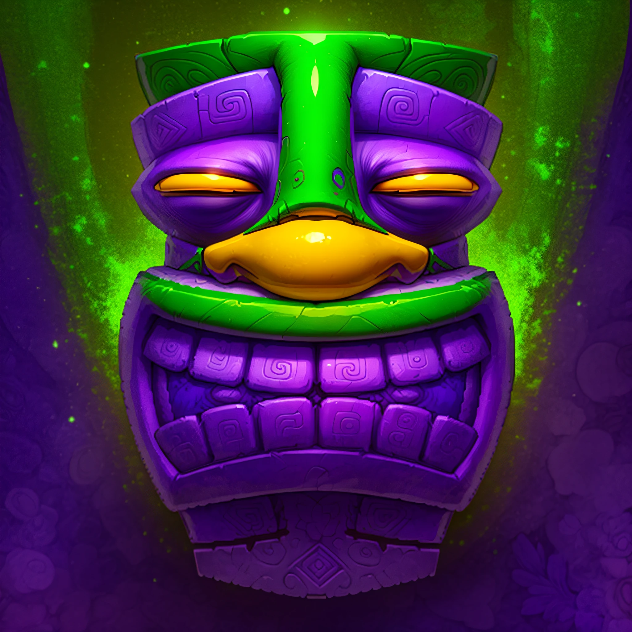 (Green color:0.9),(amarelo:0.2),(purpleish color:0.2)Mayan tribe,Hawaiian Nation,gameicon,highest masterpiece,high qulity