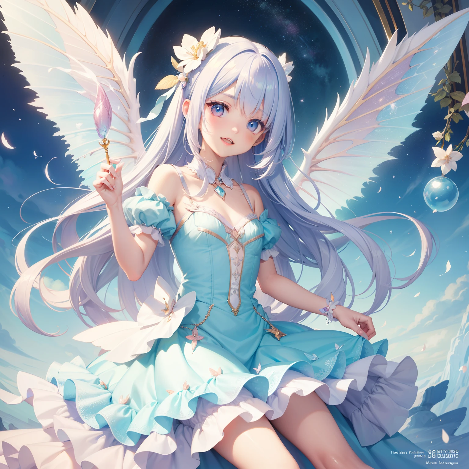 Tooth fairy, fantasy, beautiful detailed, pastel colors, tooth fairy, lots of details