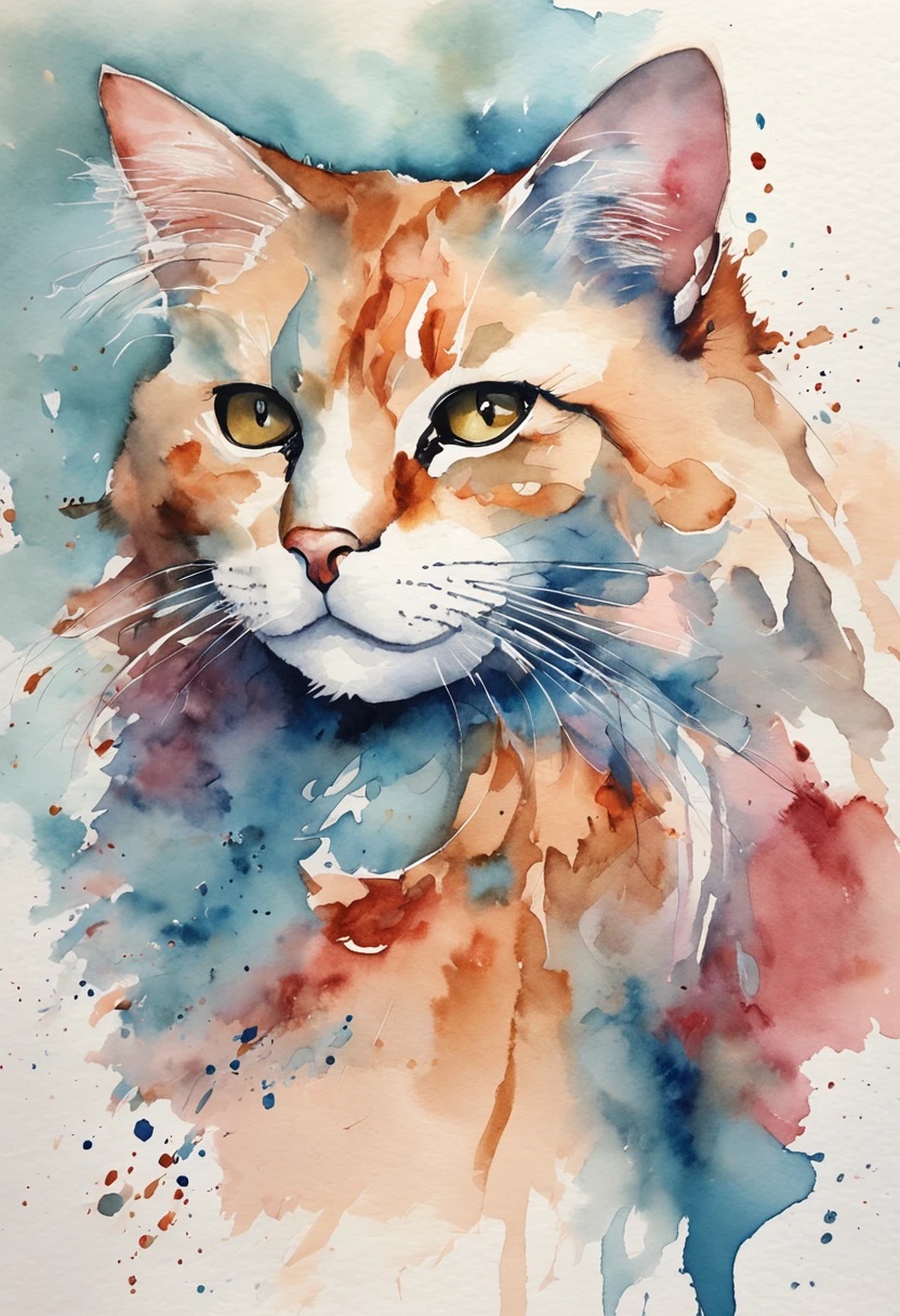 青い首輪と黄色い目をした猫の絵 - SeaArt AI