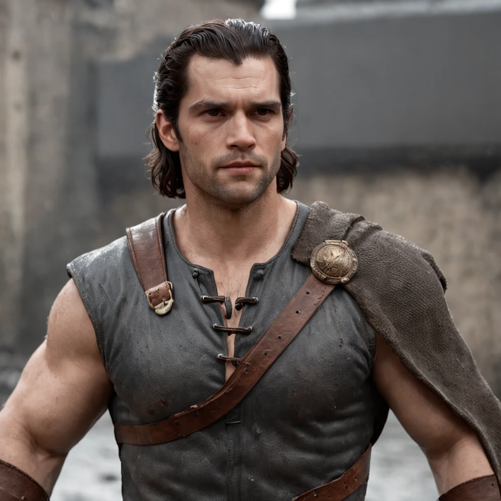 (renderizado 3D profesional:1.3) de (realista:1.3) The most beautiful art photo in the world,Feature male heroes (Henry Cavill) suaves y brillantes, ((Epic hero fantasy muscular rough man wet hero angry look long hair short beard and fierce expression in dynamic pose, Fantastic location, majestuoso entorno desordenado)), Renderizado 8K Unity de cuerpo completo, action shot, poro de la piel, very dark lighting, sombreado pesado, detallado, Cara detallada, (vibrante, Realistic photography, realista, dramatic, oscuro, foco nítido, 8k), (Old leather garments damaged by weathering:1.4), ((((Use pieles)))), (intrincado:1.4), decadente, (Altamente detallado:1.4), Pintura digital, renderizado por Octane, Estaciones de arte, Concepto-Arte, Suave, foco nítido, 插圖, Arte Germen, (loish:0.23), WLOP Ilya Kuvshinov, y Greg Rutkowski y Alphonse Mucha gracias, (global ilumination, luz de estudio, Light Volumetric), fuertes lluvias, particles floating, LotR, fantasy, Una vez, cuerpo completosbian, ((Fondo oscuro y antiguo de la ciudad:1.3)),CGSesociety,Estaciones de arte