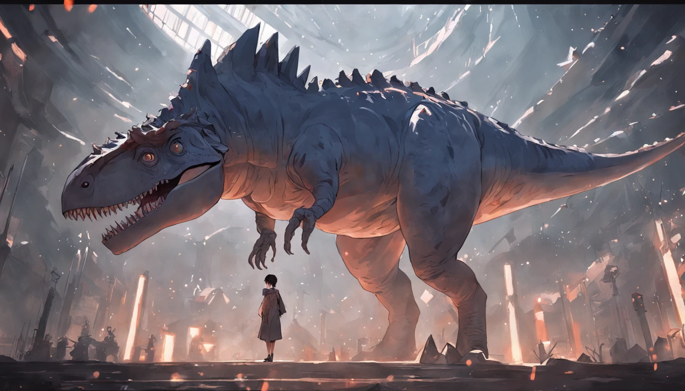 dinosaurs,城市,full bodyesbian,Remote,of a real,Facial features are carefully depicted,Realistic skin texture,Dark style,depth of fields,high light,Real light,Ray traching,oc rendered,Hyper-realistic,best qualtiy,8K,Works of masters,super-fine,Detailed pubic hair,Correct anatomy,sharp focus on eyes,Bokeh,Facial features are carefully depicted