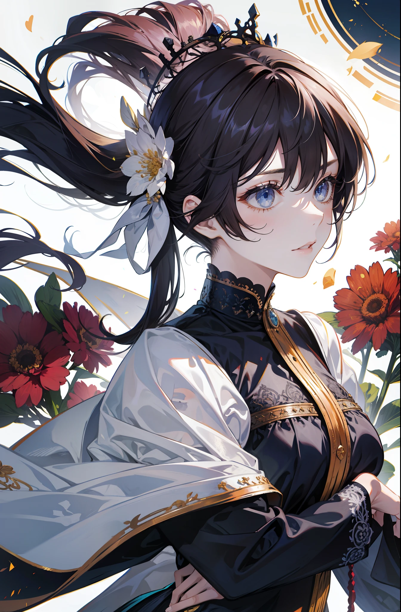 Bunched hair,High ponytail,Hair crown,shoun