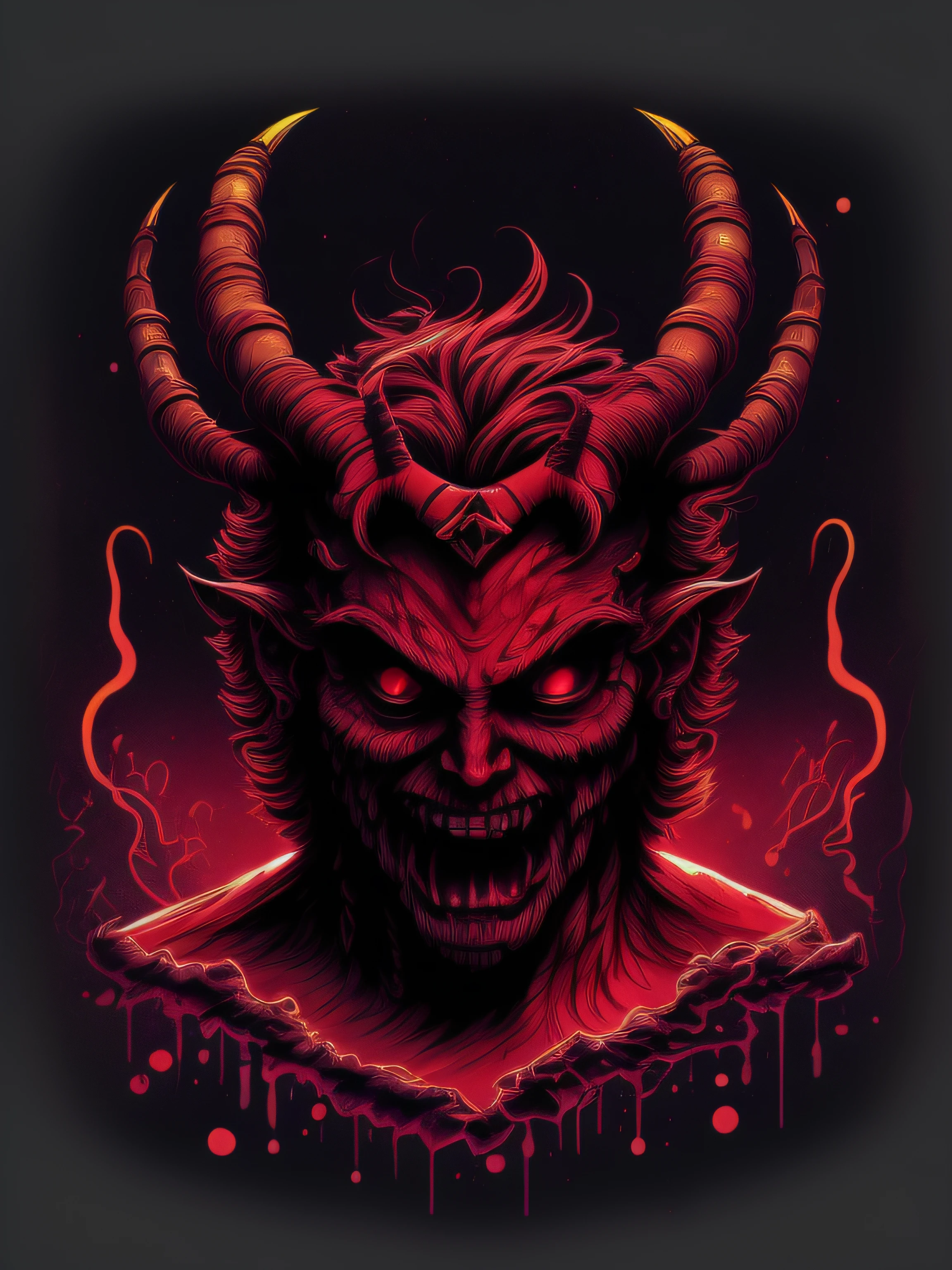 flat paper, material style, (simple background:1.6), neon colors, (glowing neon atmosphere:1.1), glowing, monstrous creatures, nightmarish monsters, grotesque beasts, bloodcurdling, malevolent, monsters and creatures, terrifying, chilling, nightmarish, macabre, iconic horror creatures,