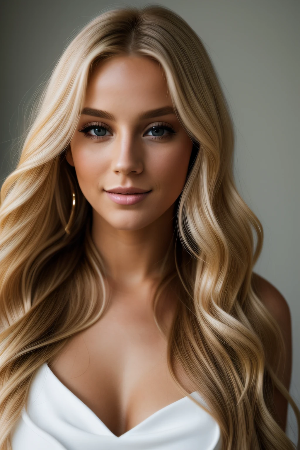 a woman with long blonde hair and a white top posing for a picture, beautiful blonde woman, sleek blond hair, beautiful blonde hair, blonde woman, blonde flowing hair, photo of a beautiful woman, beautiful blonde girl, flowing blonde hair, a girl with blonde hair, a gorgeous blonde, beautiful woman with long hair, blonde and attractive features, ornate long flowing blonde hair, deep sexy smokey hazel eyes