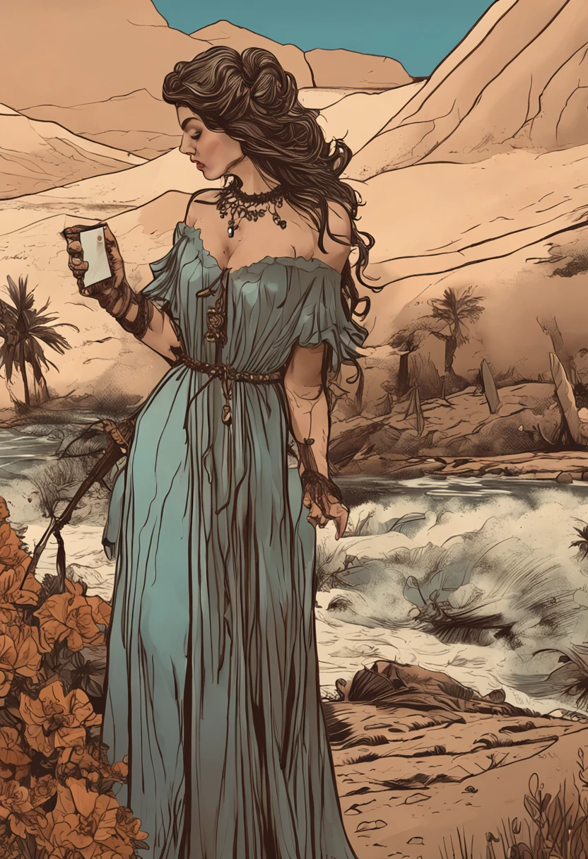 (Pure Color: 0.9), (Color: 1.1), (Masterpiece: 1,2), Best Quality, Masterpiece, High Resolution, Original, Highly Detailed Wallpaper, Beauty, Victorian, Dress, Melancholy, Big Breasts, Sepia Color, 30 years old --auto --s2