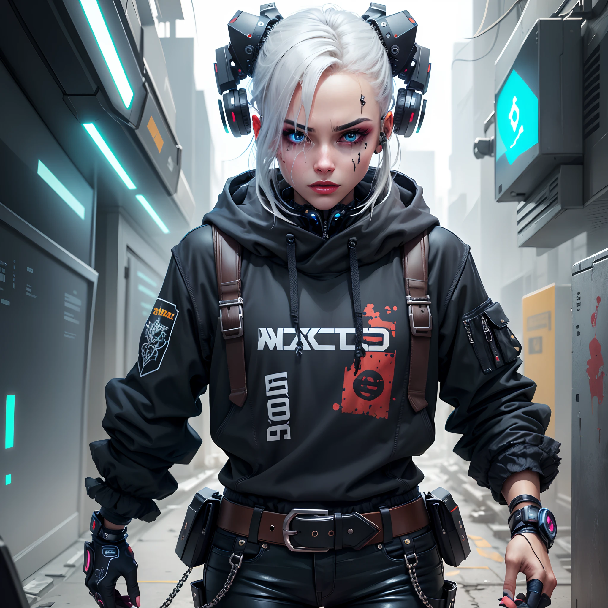Gotica com seios grandes estilo cyber punk