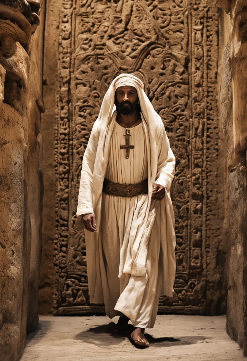 Obra prima, jesus Cristo caminhando ao lado de um homem de pele morena claro (pardo) de cabelo afro cacheado curto, with in ancient Jerusalem (cidade Baseada no filme "The Passion of Christ") rostos diferentes com roupas judaicas, etnia israelense,