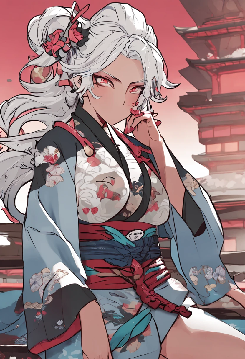Raiden Shogun from genshin impact with a perverted ahegao face, an erotic version of her clothes and add j cup breast and make it revealing