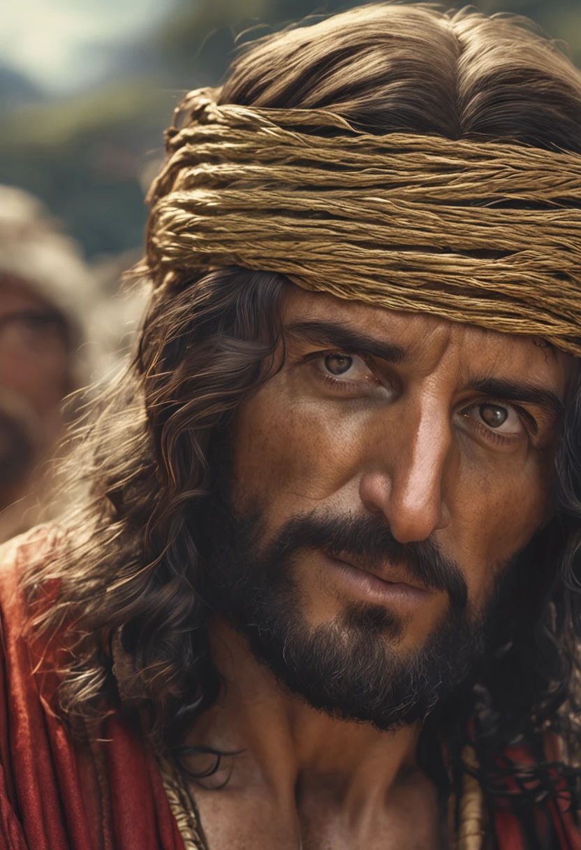 um close up de um homem de cabelos compridos e barba, Jesus Cristo, Retrato de Jesus Cristo, 8 k arte digital realista, jesus of nazareth, pintura digital ultra realista, rosto de Jesus, arte digital altamente realista, pintura digital hiper realista, arte digital ultra realista, arte digital muito realista, Jesus, arte digital ultrarrealista