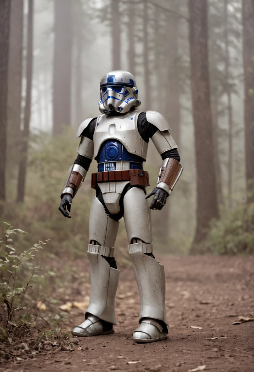 R2-D2 as mortal combat character, dressed in mortal combat clothing, (mortal combat clothing:2.5), (full body image 2)