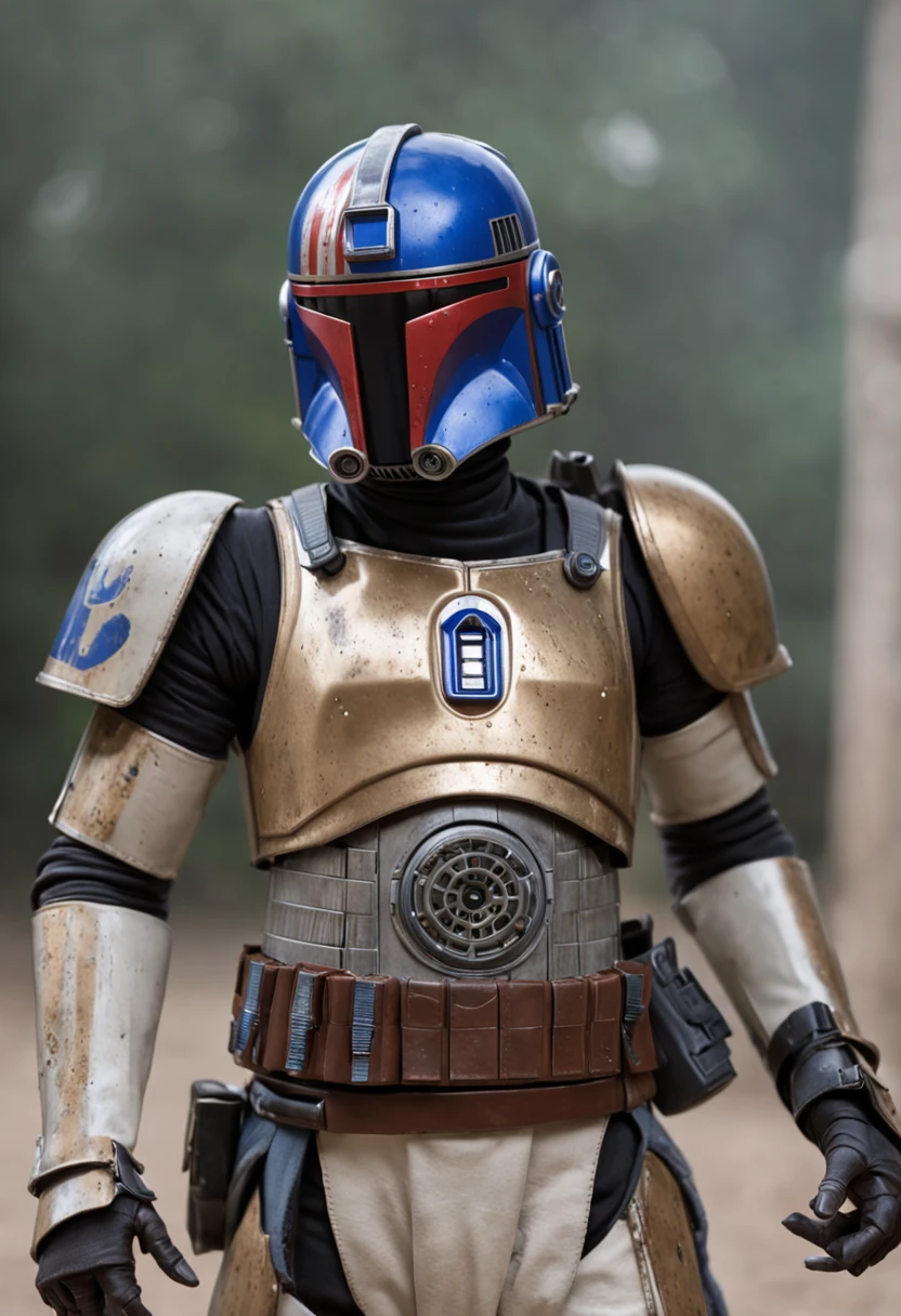 R2-D2 as mortal combat character, dressed in mortal combat clothing, (mortal combat clothing:2.5), (full body image 2)