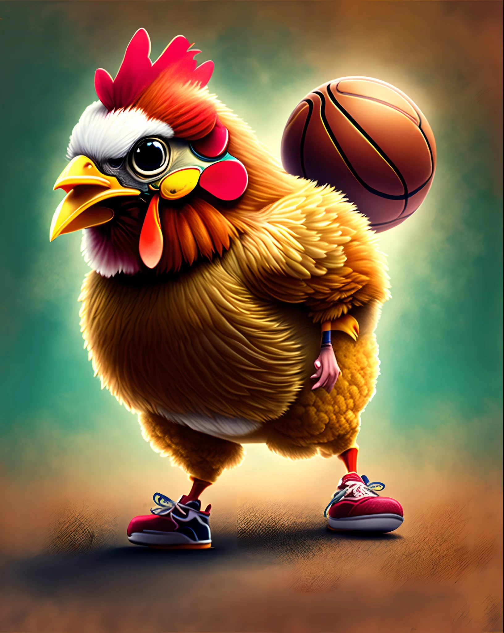A chicken that plays basketball