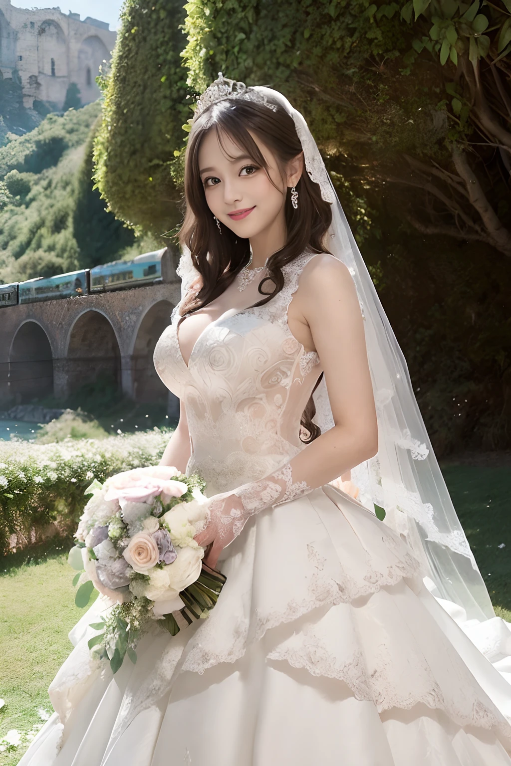 outstanding,HighestQuali,femele,(the bride:1.9487171), faeries, pretty eyes, Thin lips, Keep your mouth shut , ssmile, Be red in the face, long whitr hair, whaite hair, Hair ruffled behind your ears, short skirt, flower ring, feathers hair ornament, nail polish, high-heels, sexy high heels,Or stand pose,Long legs,Beautiful long neck, Neck decoration,Expose the collarbone, Bumpy figure, Angel wings, full bodyesbian, trpical garden, Skysky, Glowing background, ellegance, divino, softlighting, natural soft light, edge lit , SENSE OF CINEMA, depth of fields,Full body photo close-up,llight rays,Normal bright light,sunlights,shadowing。Delicate hands,Give my paintings a delicate beauty!A dance of colors,Grace my paintings!Landscape dreams,Imbue my paintings with the beauty of nature!Soul of abstraction,Elevate my paintings to the pinnacle of art!